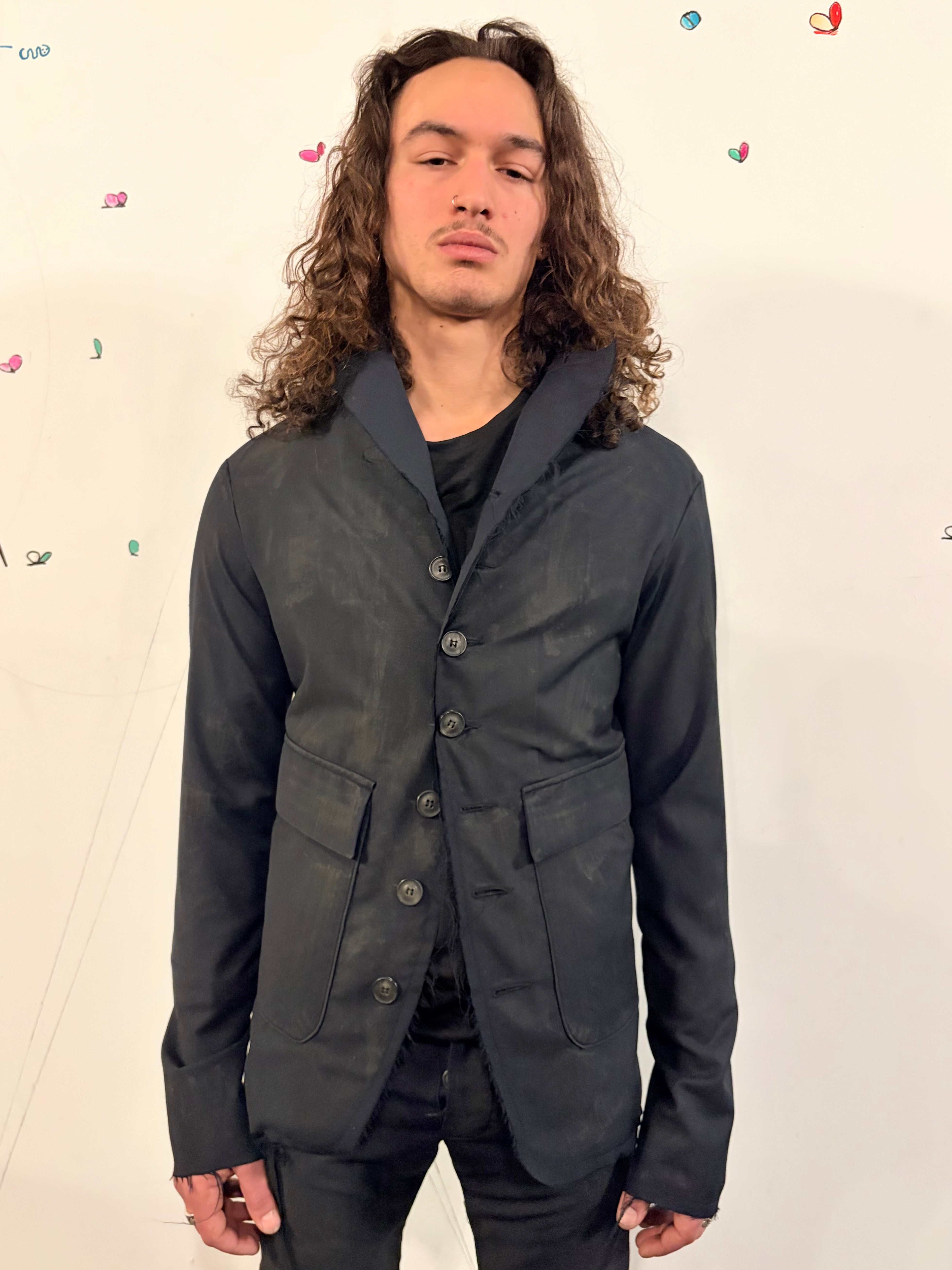 SS26 || PROTOLOGICAL ARCHETYPE LONG TYLER BLAZER || BLACK || WOOL ...