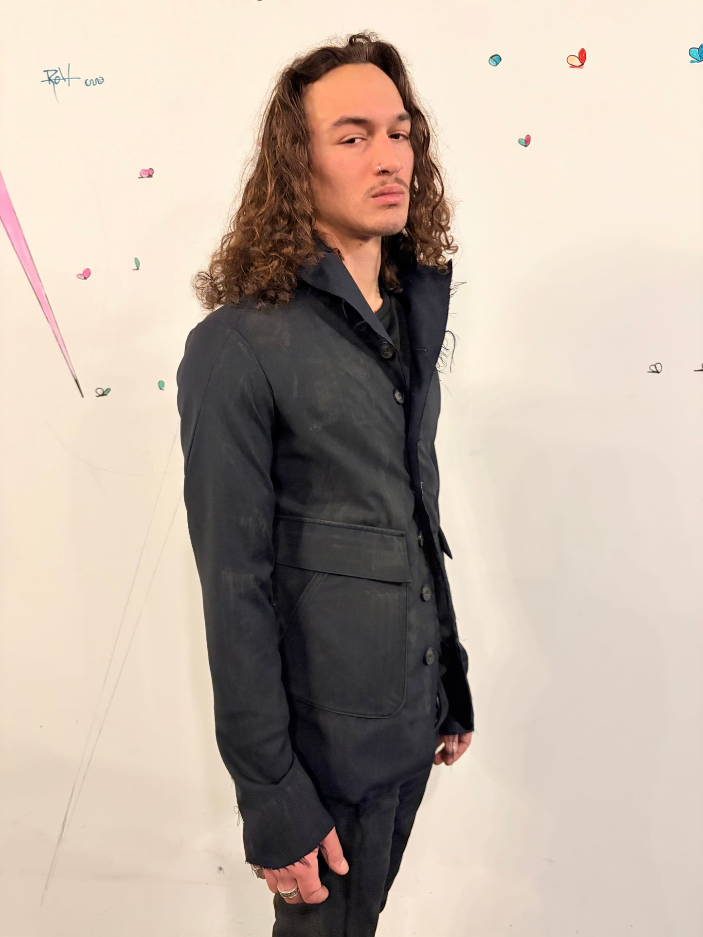 SS26 || PROTOLOGICAL ARCHETYPE LONG TYLER BLAZER || BLACK || WOOL