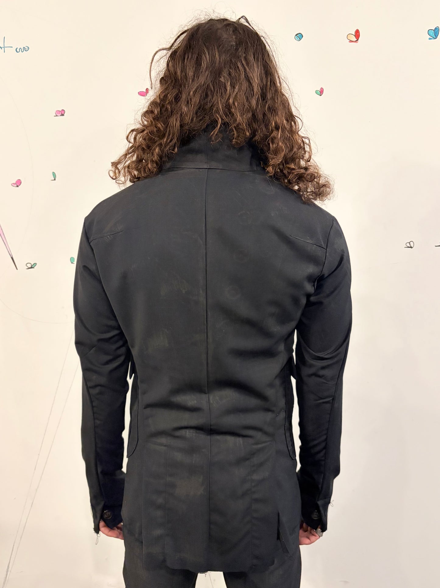 SS26 || PROTOLOGICAL ARCHETYPE LONG TYLER BLAZER || BLACK || WOOL