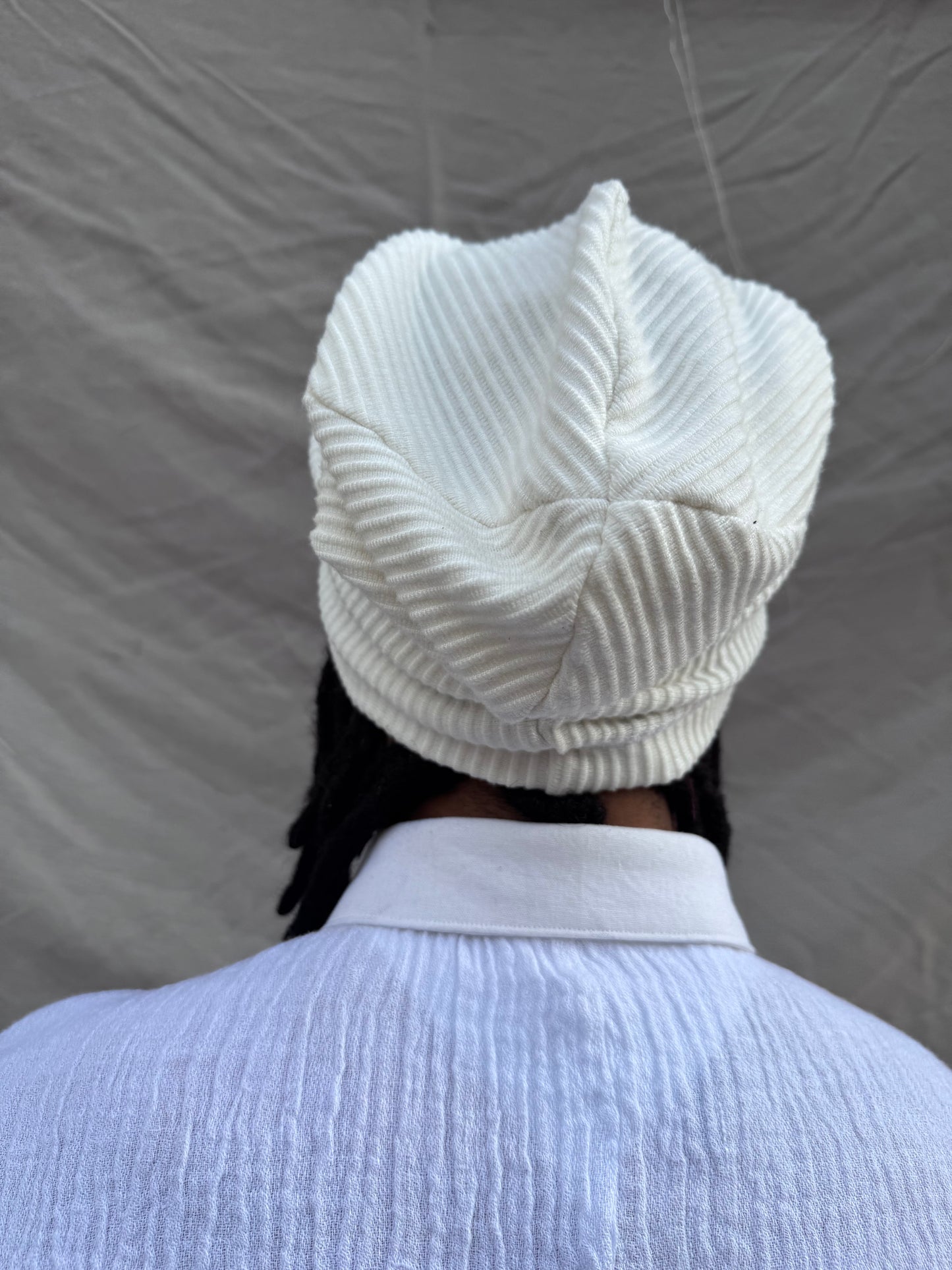 SS25 || LONG DOME BEANIE || WHITE