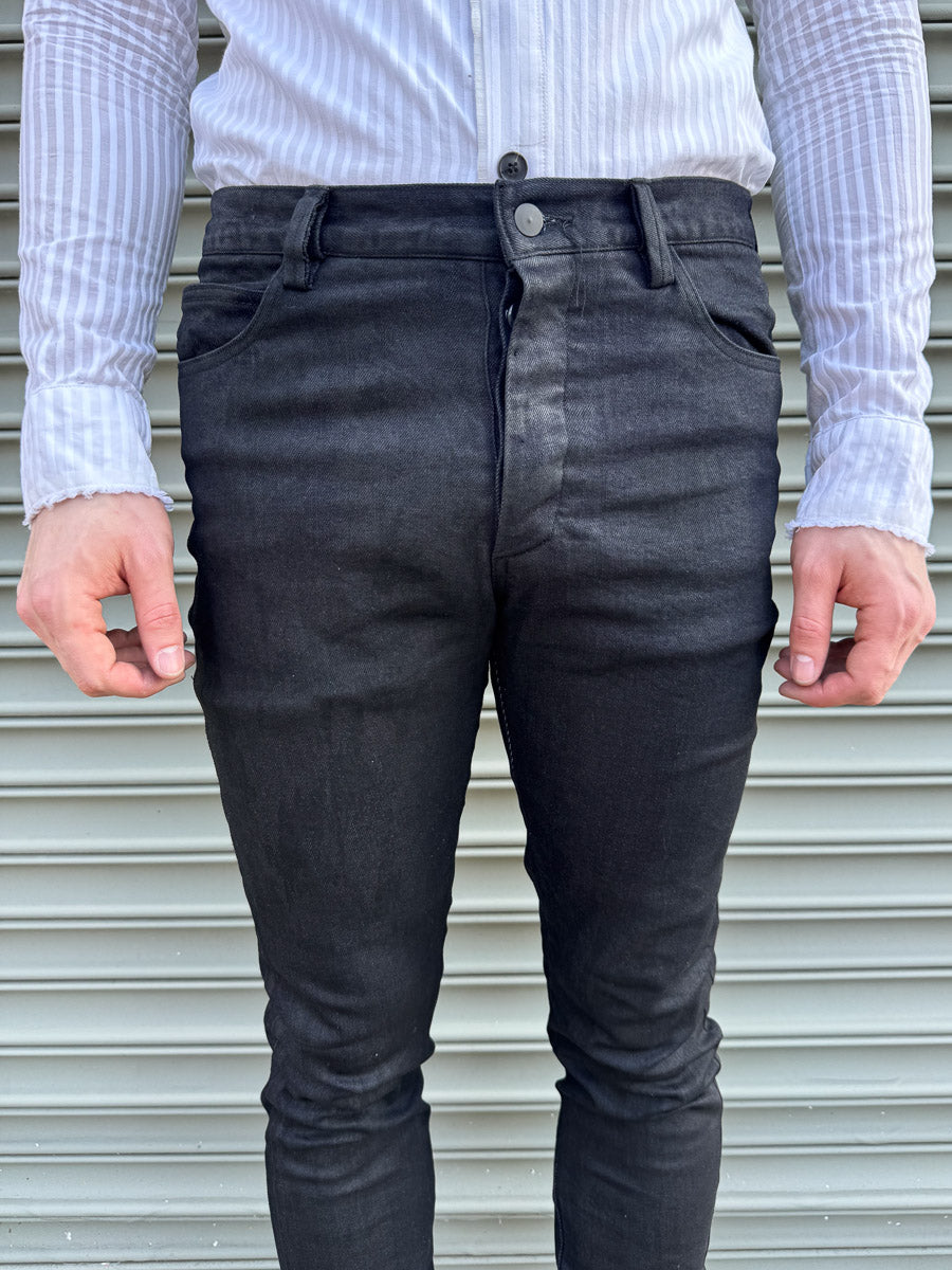 SS24 || KNG13 SLIM JEANS || CHARCOAL COATED BLACK