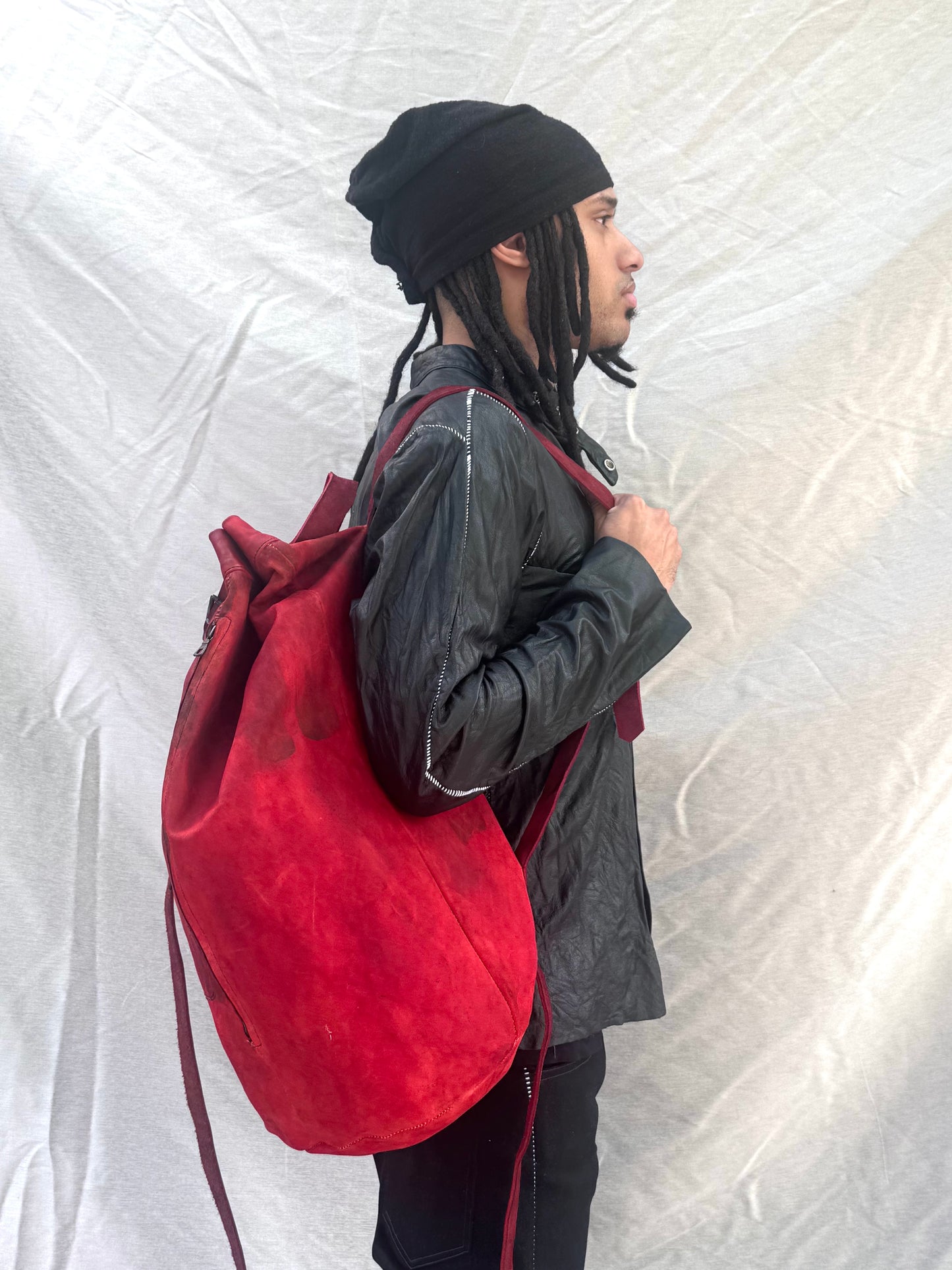 SS25 || ONE SHOULDER SLING BAG || RED KANGAROO/ HORSE/ COWHIDE