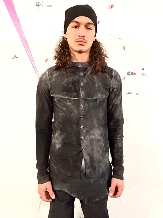 SS26 || FAULTED SHOULDER 2.0 || OVERDYED BLACK || VOLCANIC SULPHUR TREATED KANGAROO