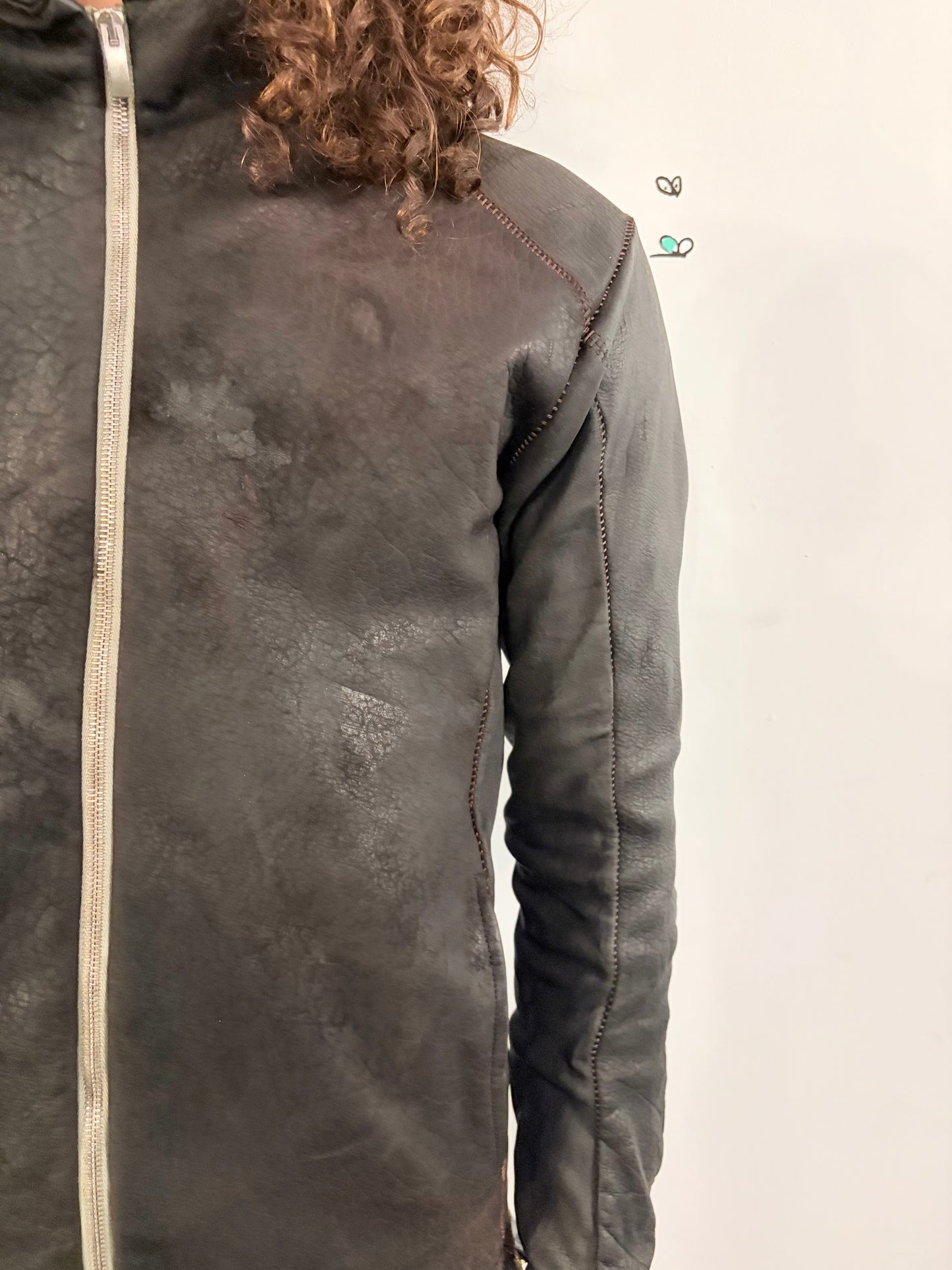 SS26 || OVERDYED ARC JACKET || BLACK || BISON LEATHER
