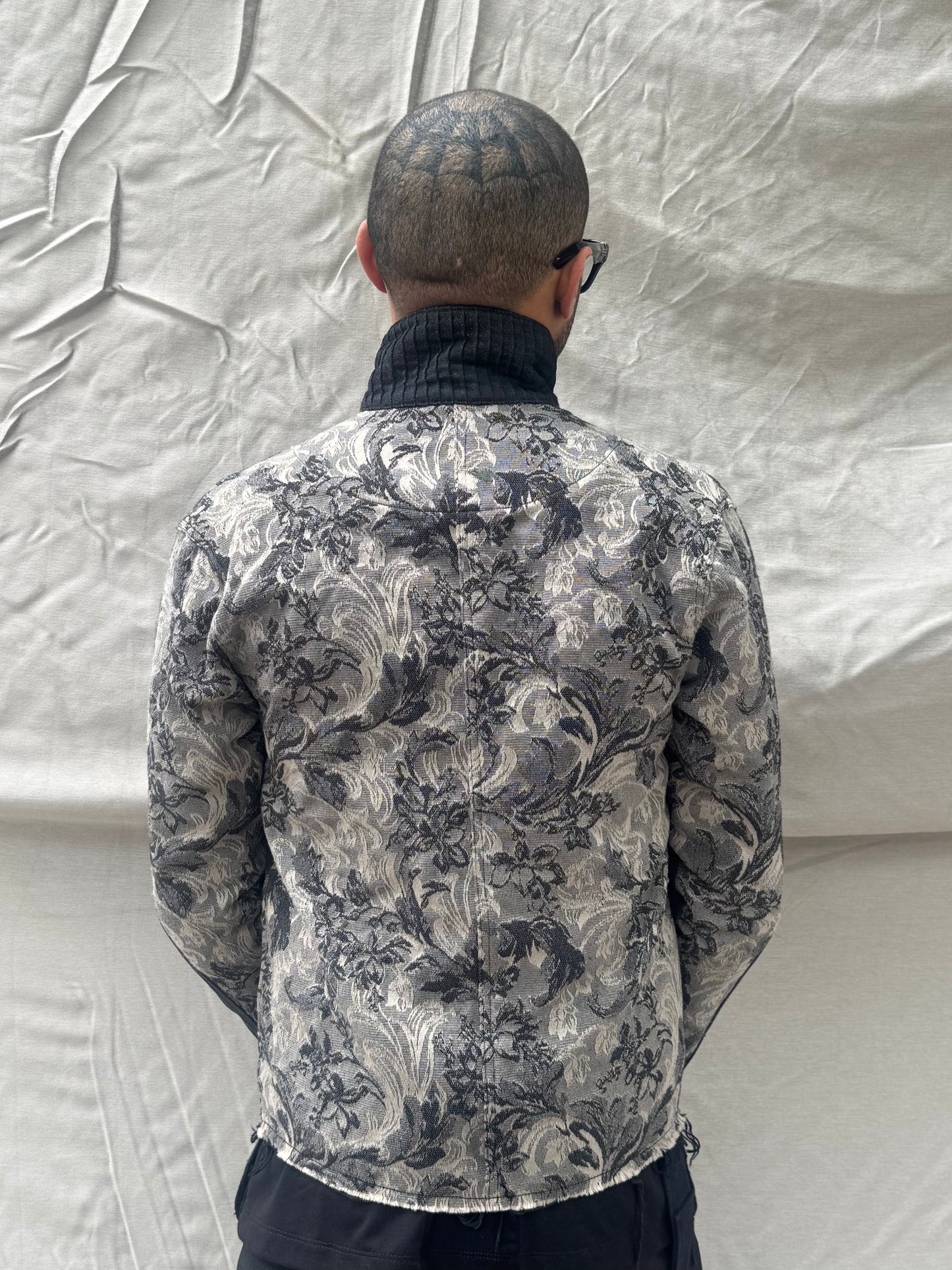 FW26 || .5 FAULTED SHOULDER WORK JACKET || BLACK || COTTON + BROCADE
