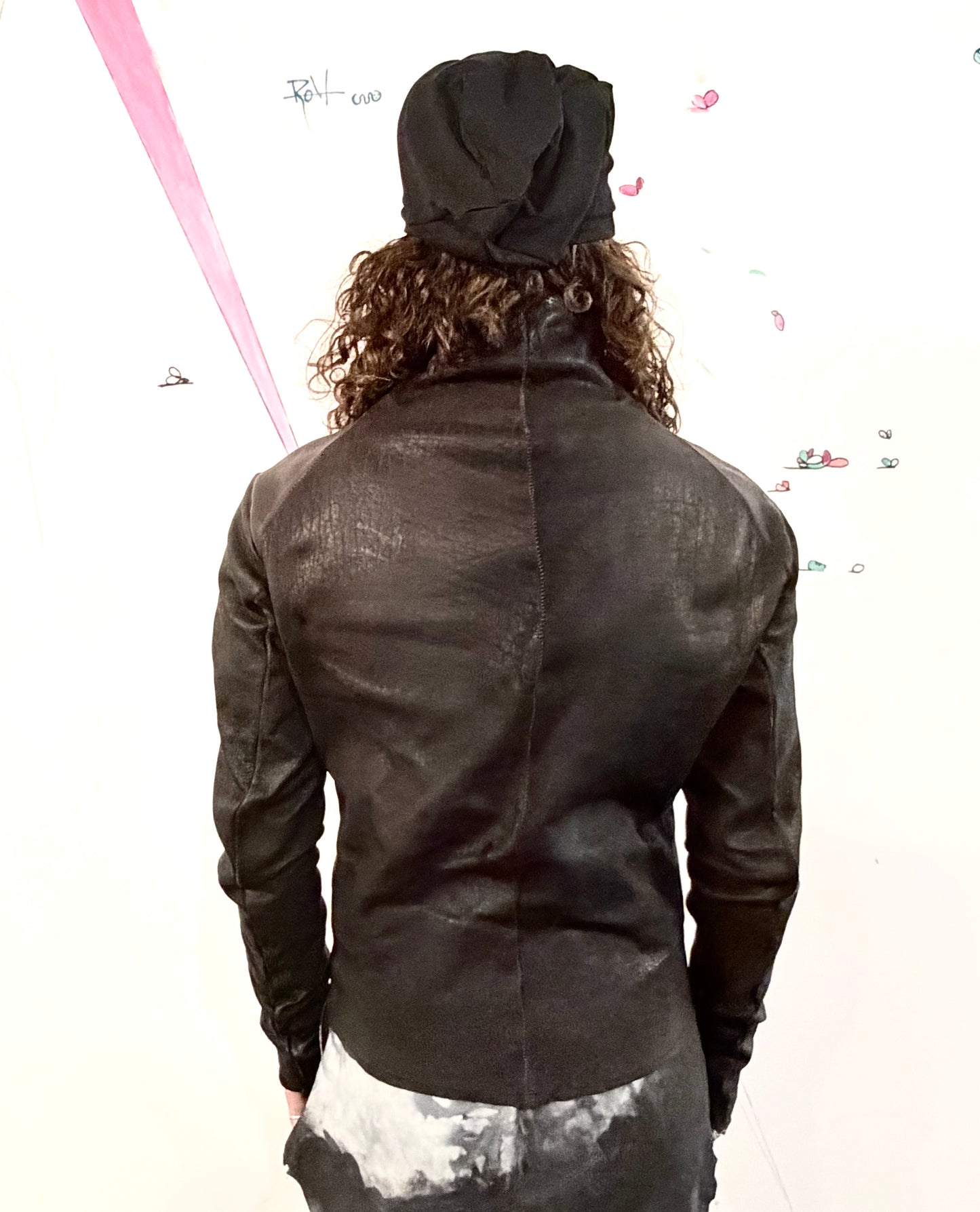 SS26 || OVERDYED ARC JACKET || BLACK || BISON LEATHER