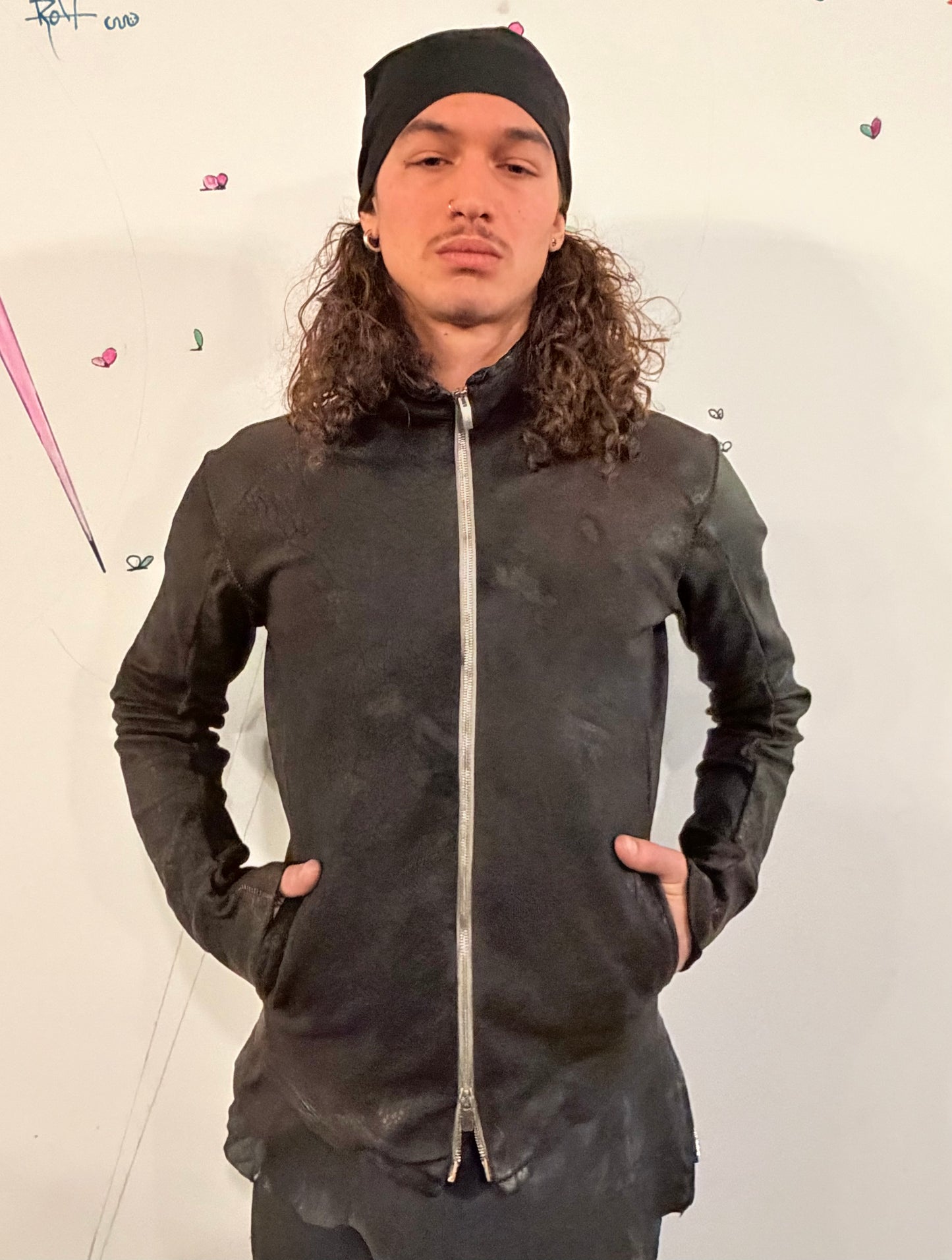 SS26 || OVERDYED ARC JACKET || BLACK || BISON LEATHER