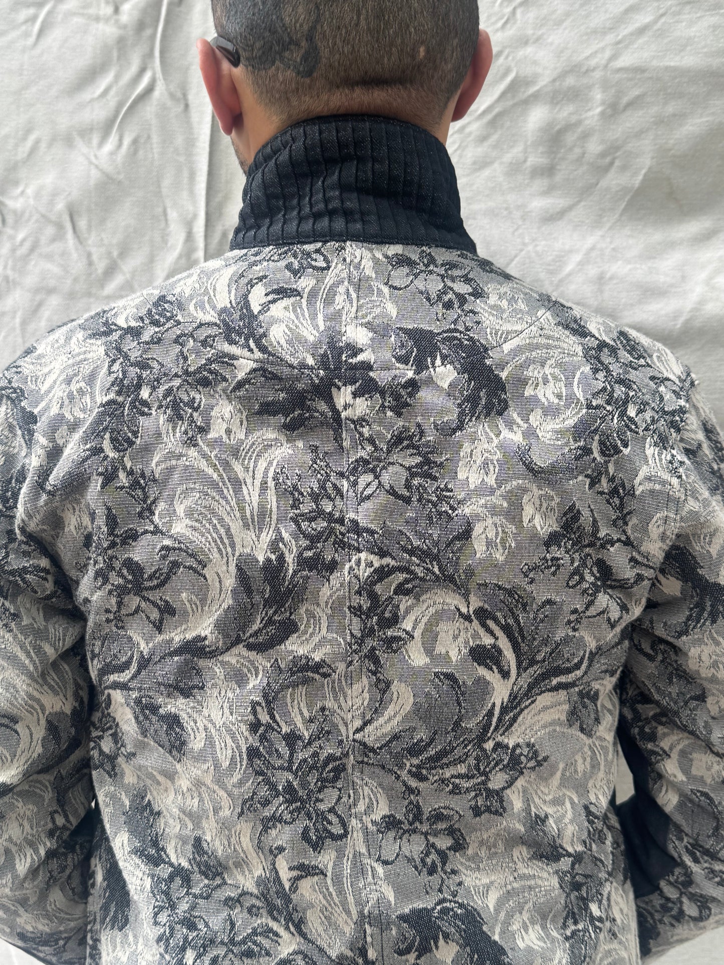 FW26 || .5 FAULTED SHOULDER WORK JACKET || BLACK || COTTON + BROCADE
