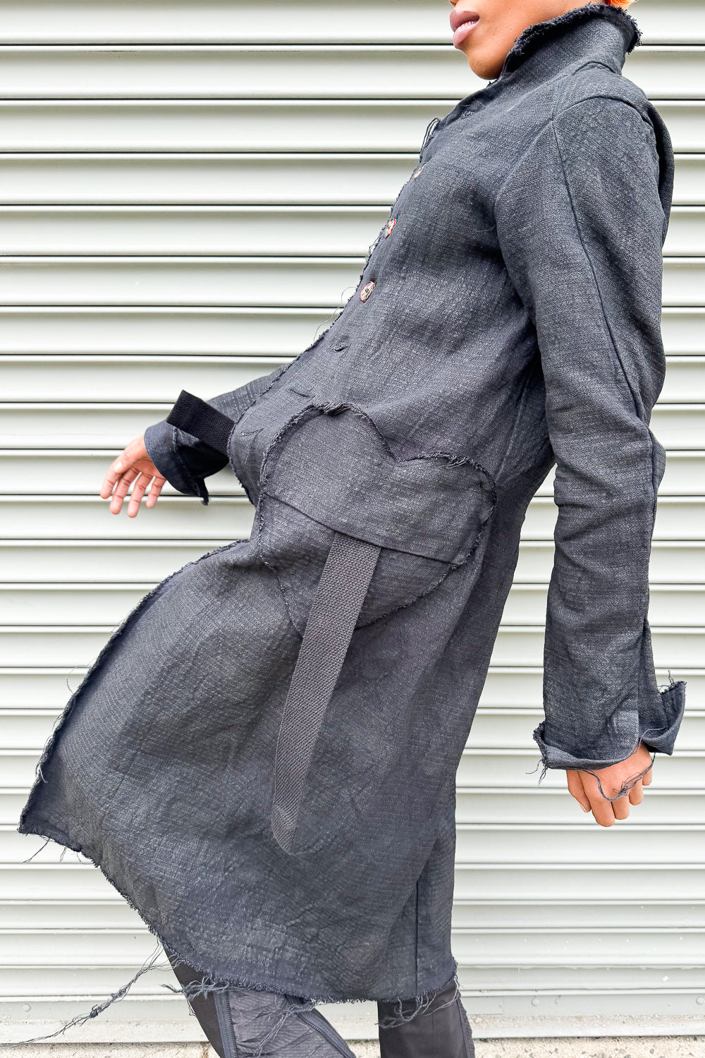 SS24 || PROTOLOGICAL ARCHETYPE COAT || TARMAC BLACK