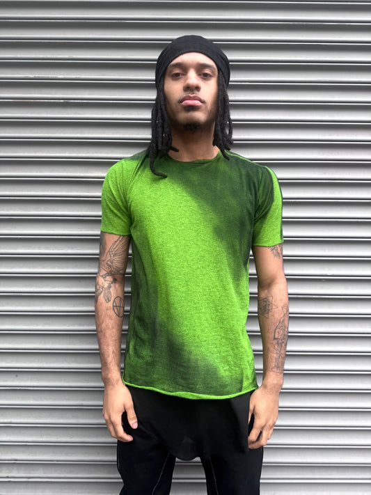ZBT SS || PRIMORDIAL SHORT SLEEVE  TOP || GRADIENT GREEN TO BLACK