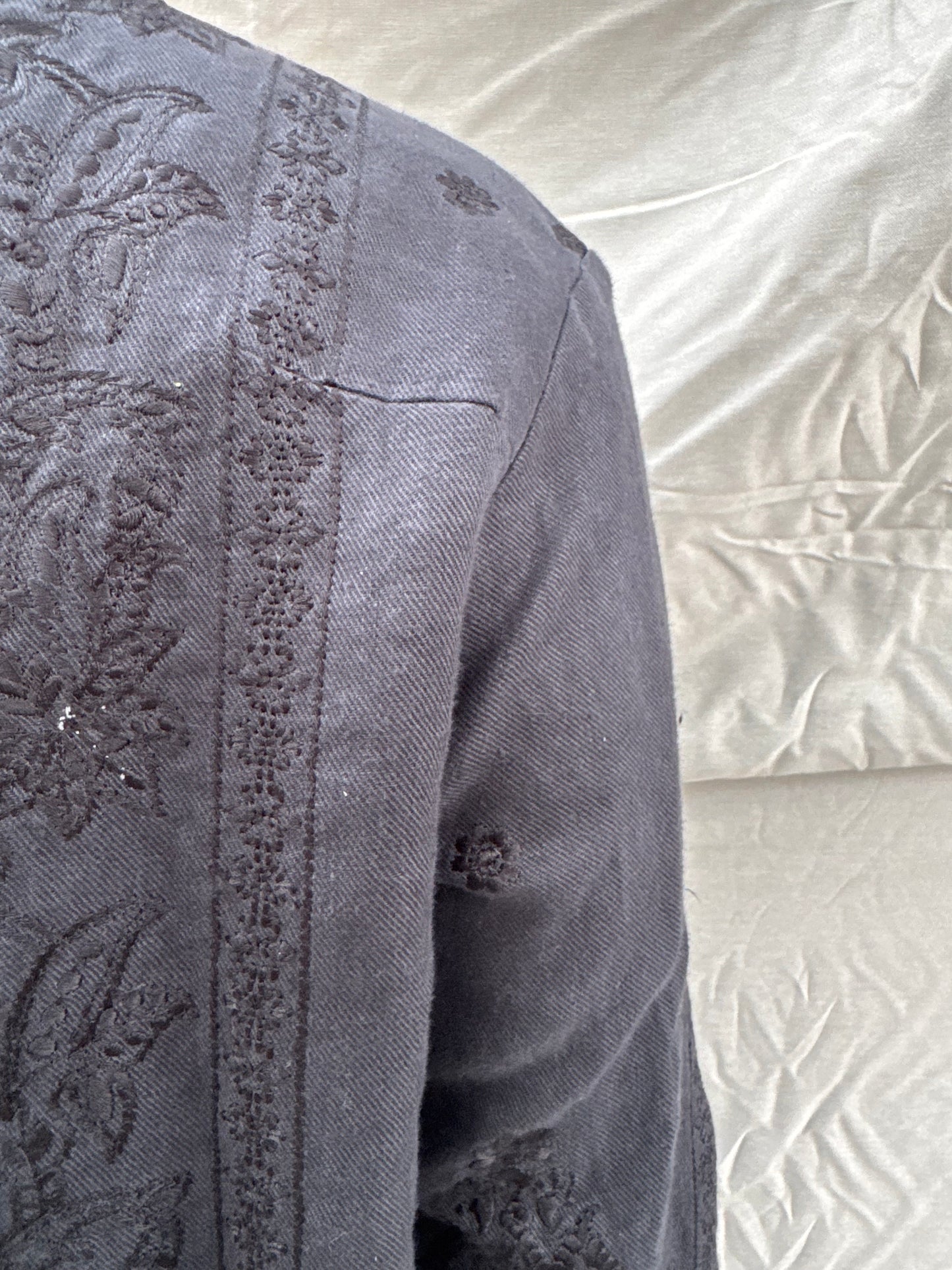 FW26 || PROTOLOGICAL ARCHETYPE SHIRT || BLACK || EMBROIDERED LINEN