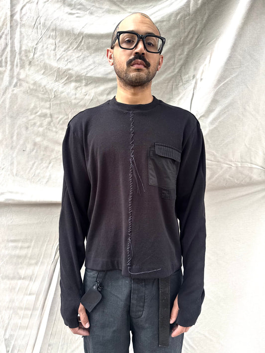 FW26 || FAULTED SHOULDER - |BOX| TEE -  LANGARM || SCHWARZ