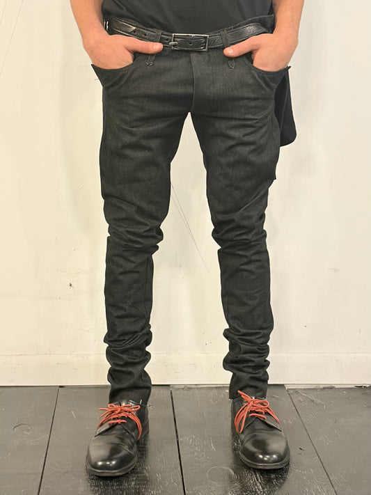 SS26 || MINIMALIST SLIM JEANS|| RAW BLACK DENIM