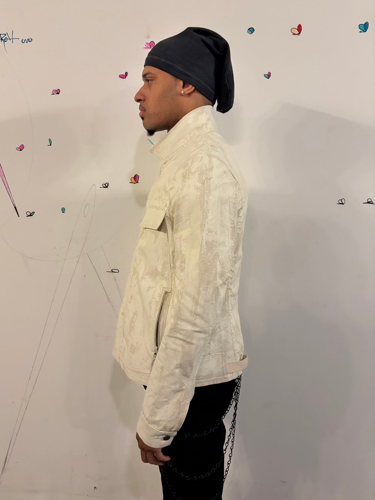 SS26 || COATED BORG JACKET - MARL CANVAS