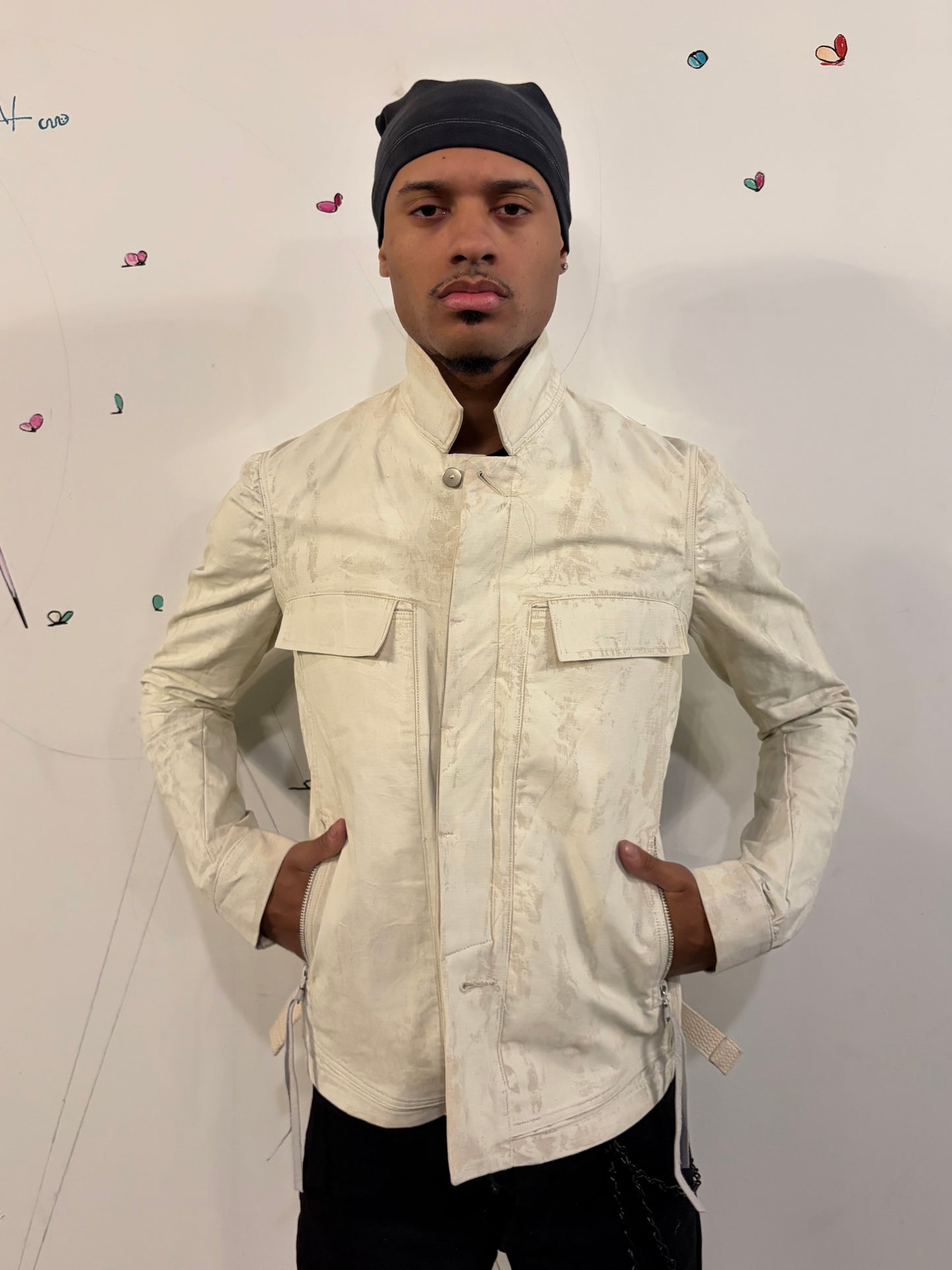 SS26 || COATED BORG JACKET - MARL CANVAS