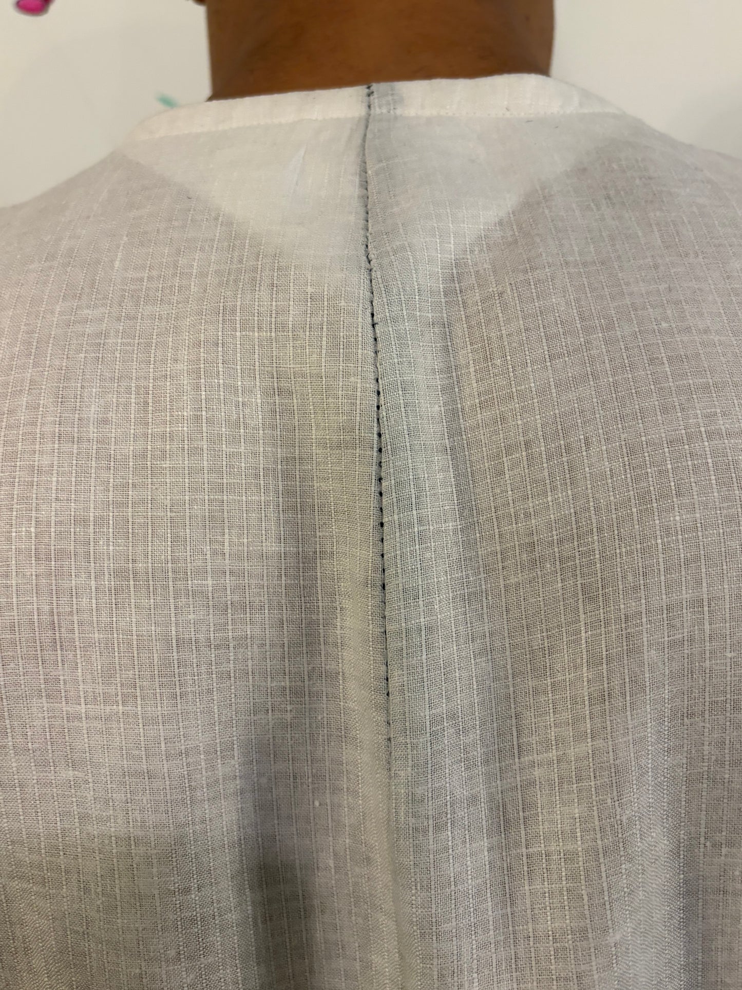 SS26 || COLLARLESS 3 PANEL  BACK VENT SHIRT || SHORT SLEEVE - WHITE