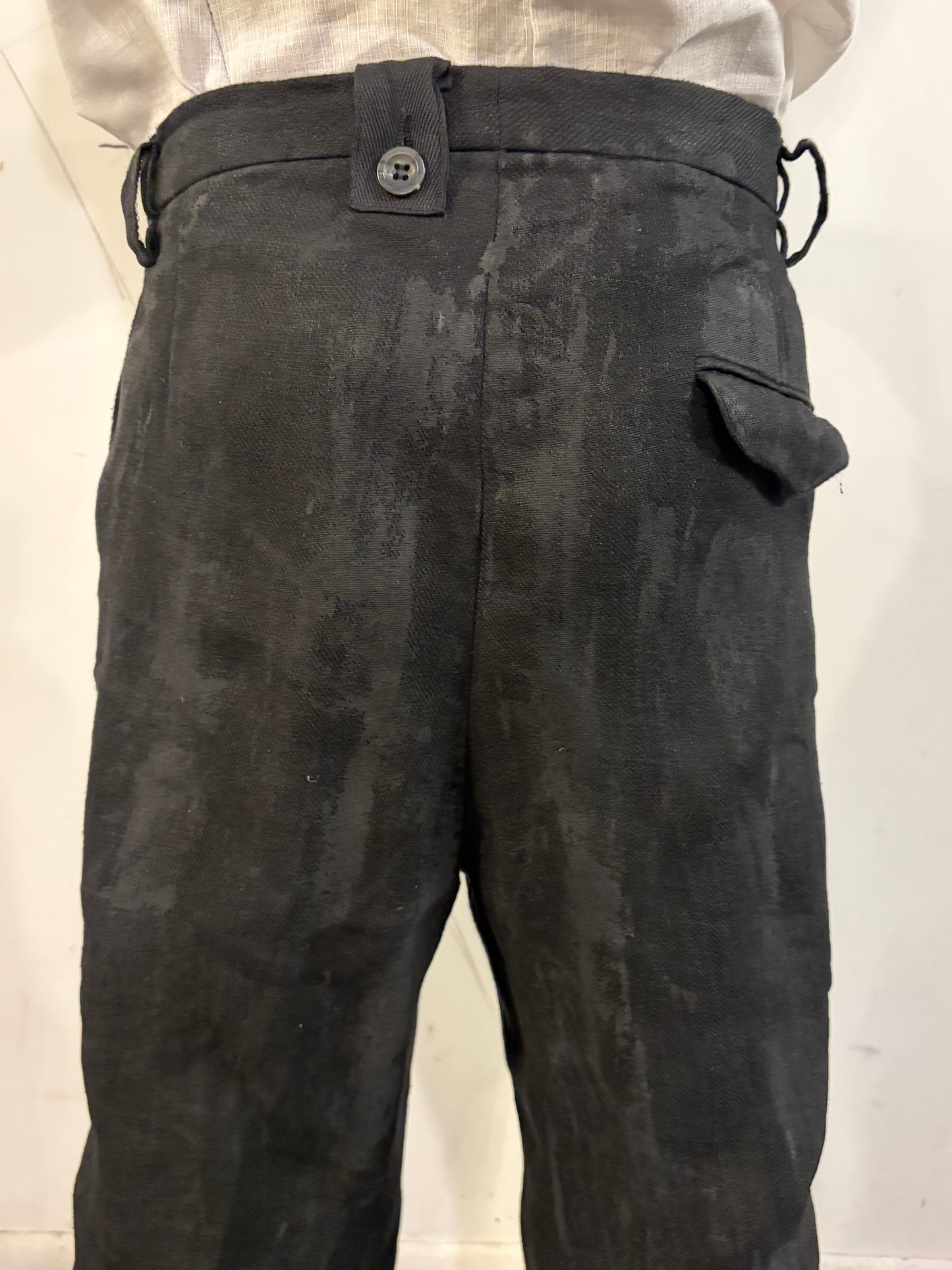 SS26 || CLASSIC GODDE "WORK" PANTS ||  LINEN || VOLCANIC SULPHUR BLACK