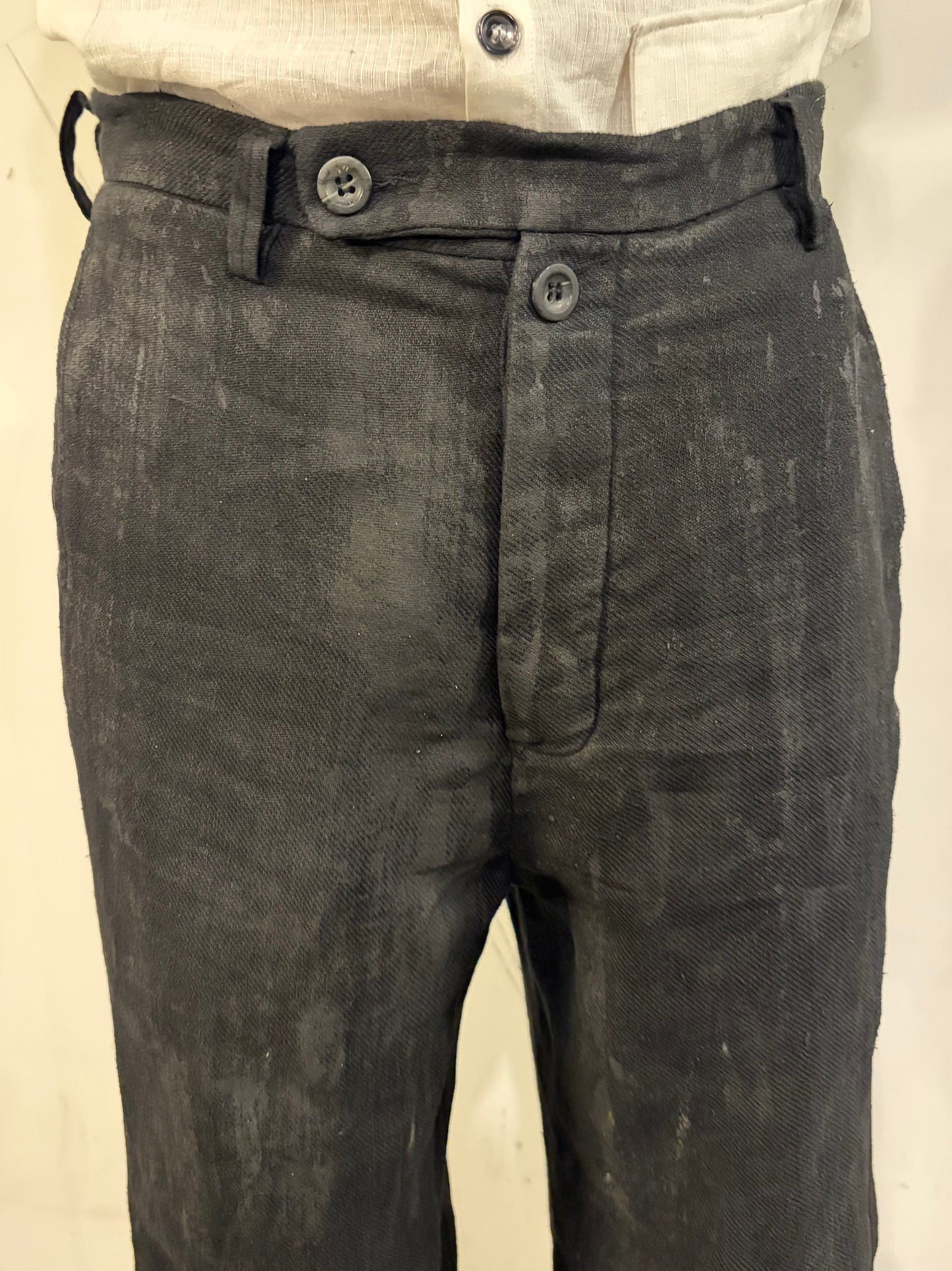 SS26 || CLASSIC GODDE "WORK" PANTS ||  LINEN || VOLCANIC SULPHUR BLACK