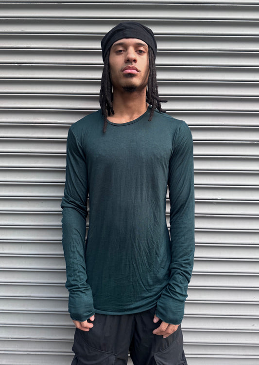 ZBT JAMAICA || LONG SLEEVE FAULTED SHOULDER || EMERALD GREEN