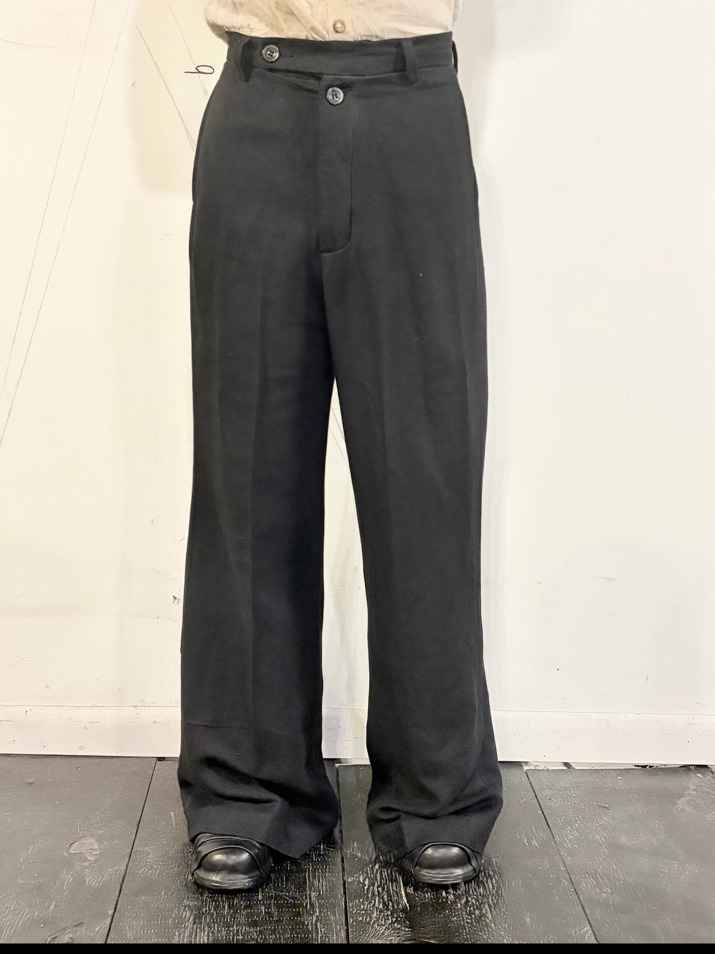 SS26 || CLASSIC GODDE "WORK" PANTS || HERRINGBONE LINEN || OD BLACK