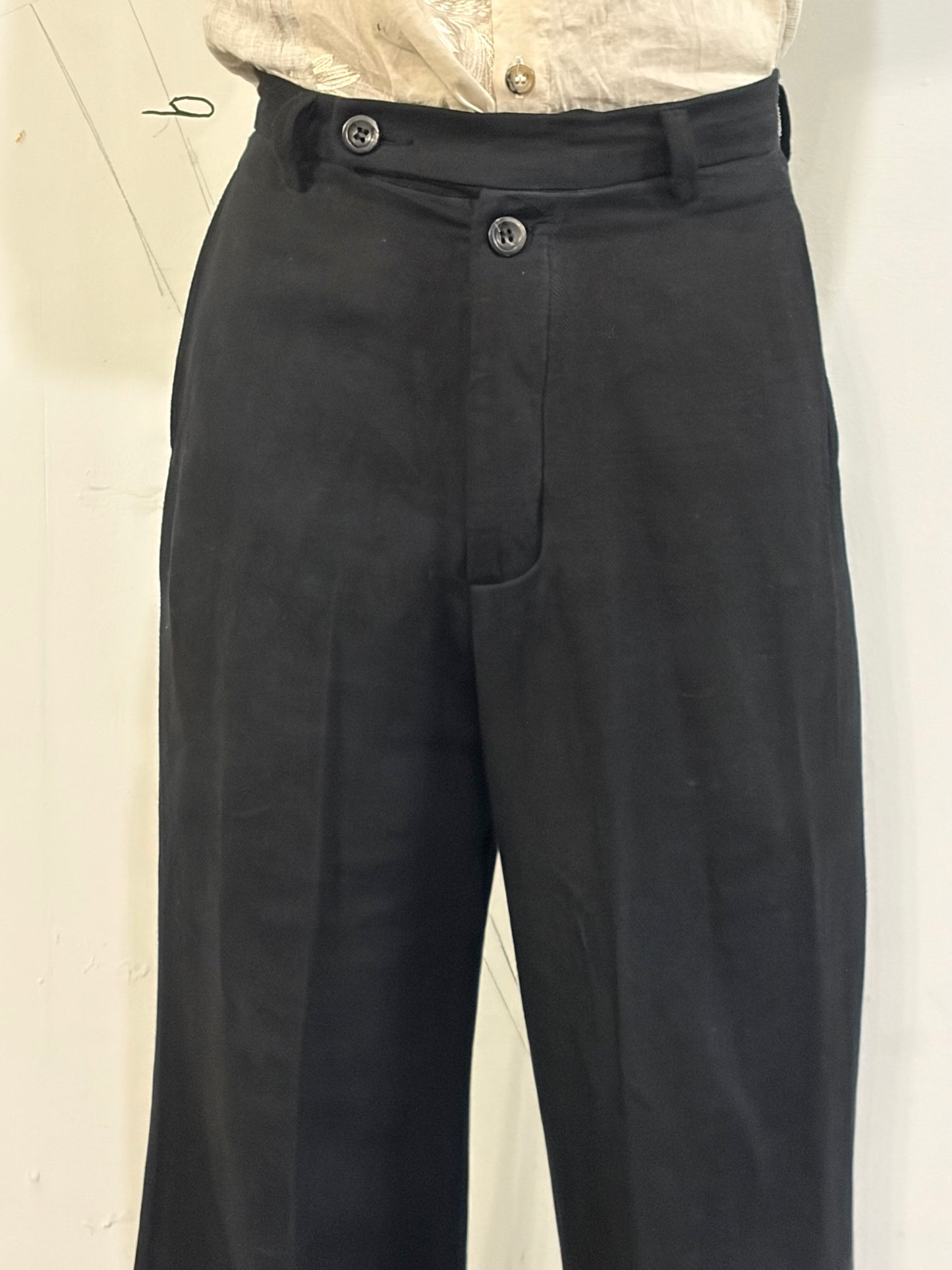 SS26 || CLASSIC GODDE "WORK" PANTS || HERRINGBONE LINEN || OD BLACK