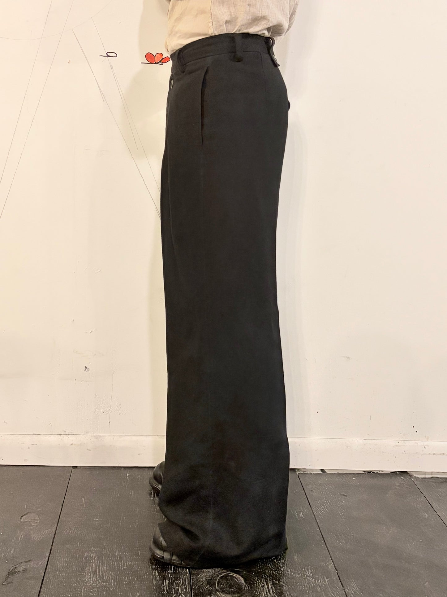 SS26 || CLASSIC GODDE "WORK" PANTS || HERRINGBONE LINEN || OD BLACK