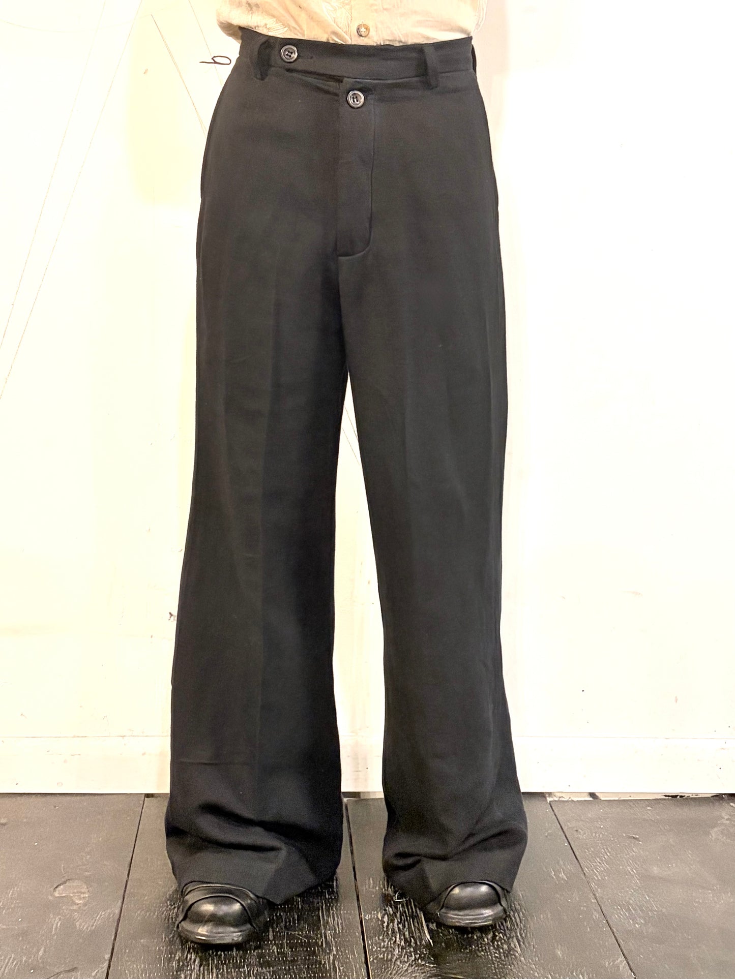 SS26 || CLASSIC GODDE "WORK" PANTS || HERRINGBONE LINEN || OD BLACK