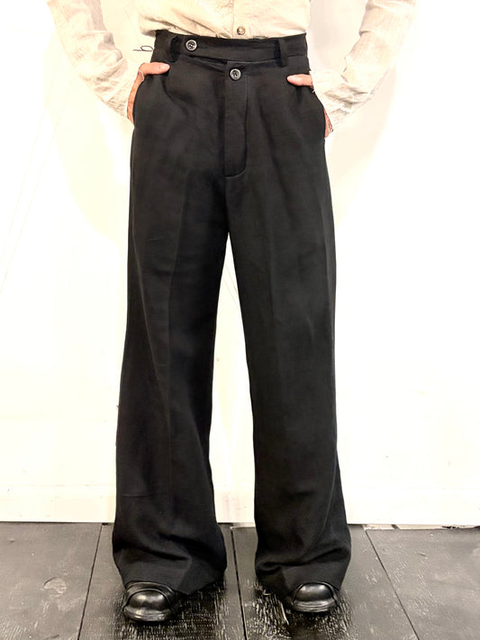 SS26 || CLASSIC GODDE "WORK" PANTS || HERRINGBONE LINEN || OD BLACK