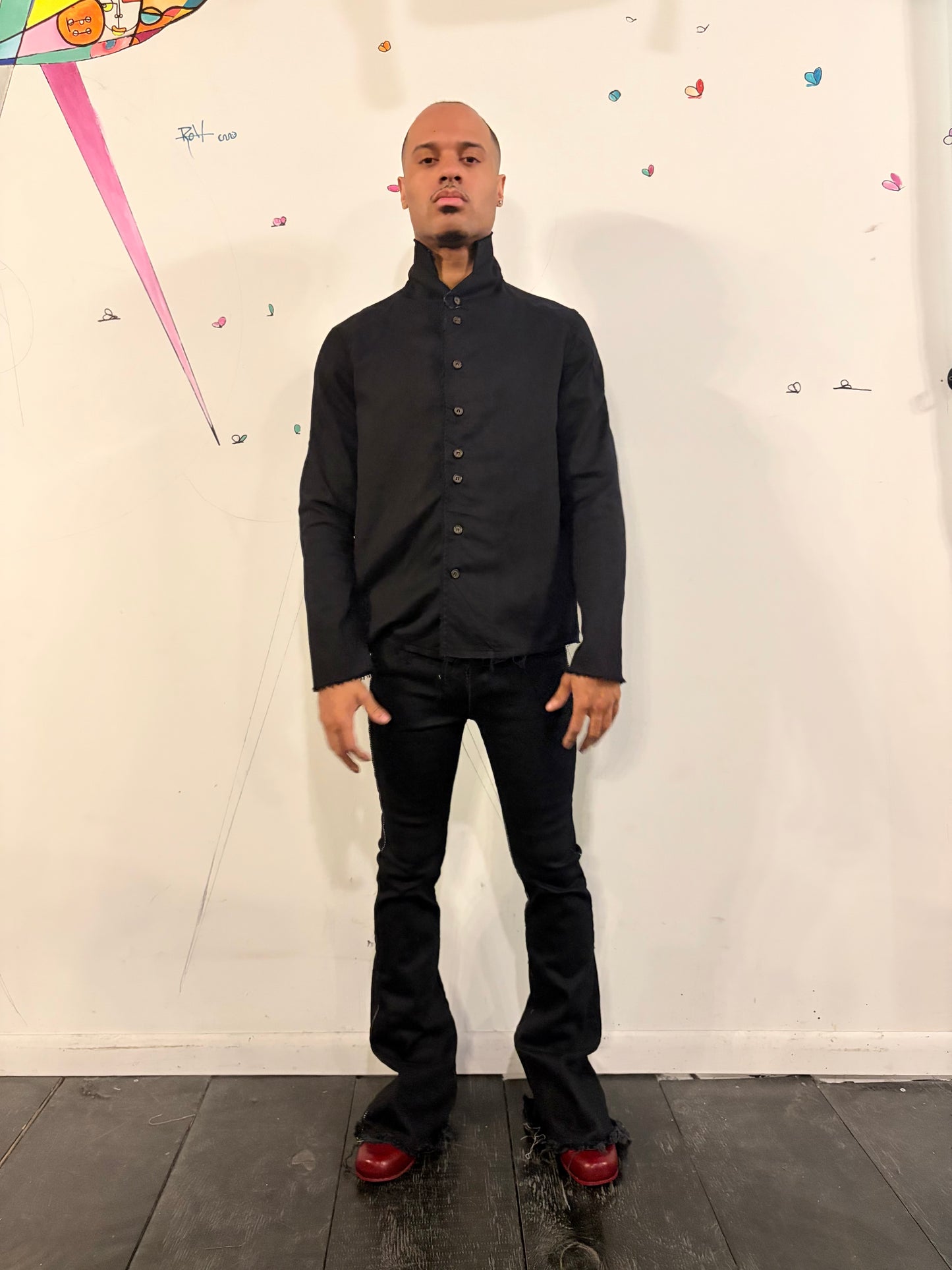 SS26 || PROTOLOGICAL ARCHETYPE SHIRT || BLACK || COTTON PIQUE