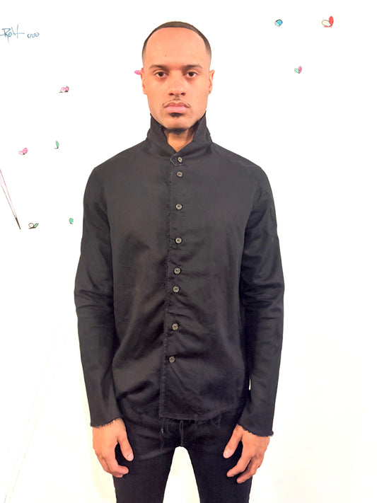 SS26 || PROTOLOGICAL ARCHETYPE SHIRT || BLACK || COTTON PIQUE
