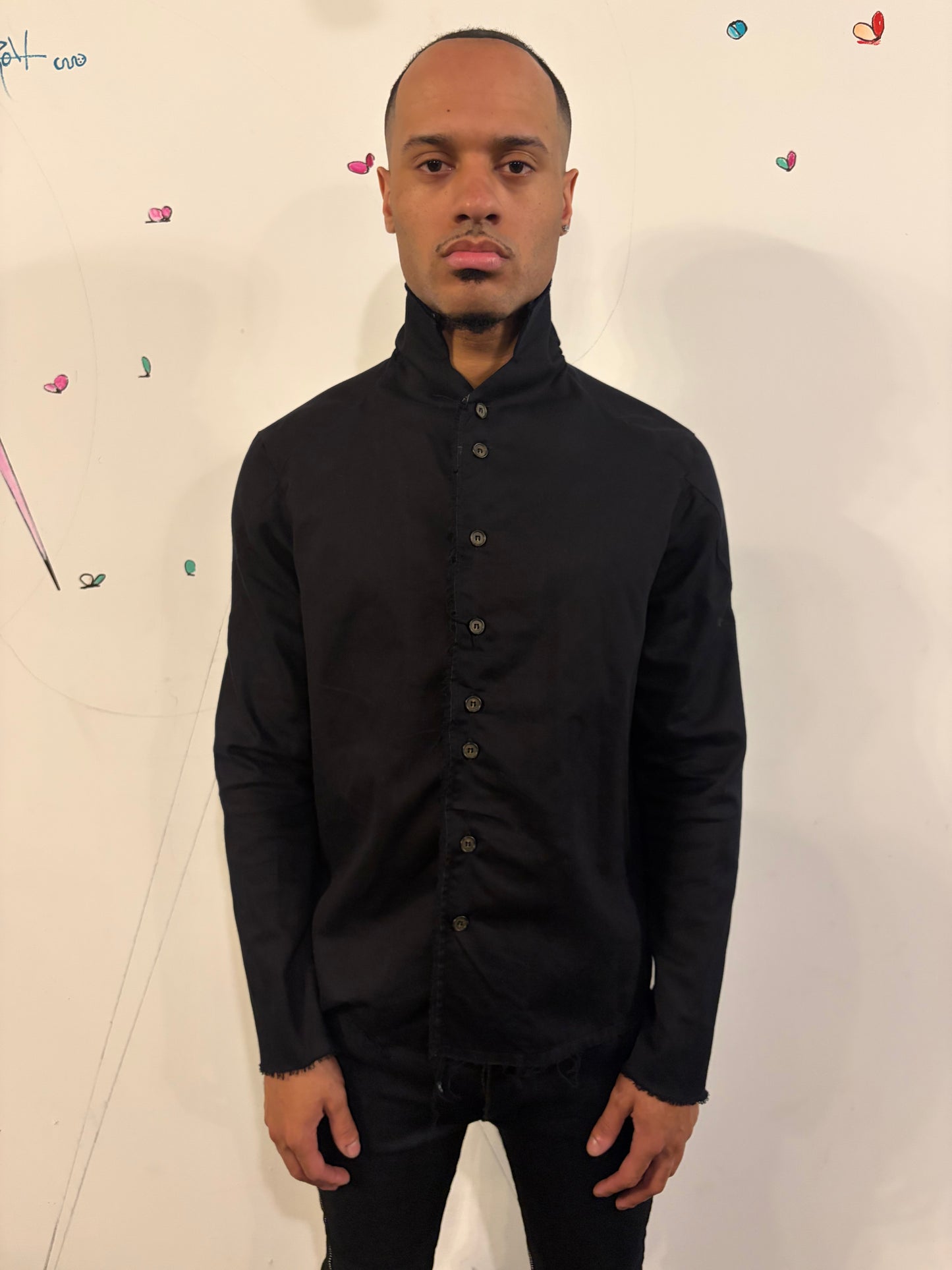 SS26 || PROTOLOGICAL ARCHETYPE SHIRT || BLACK || COTTON PIQUE