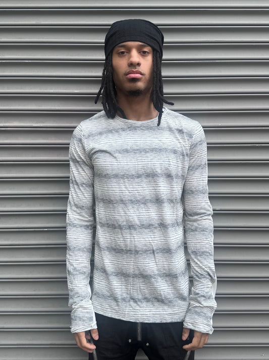ZBT JAMAICA || .5 PRIMORDIAL LONG SLEEVE || STRIPE/WHITE GRADIENT