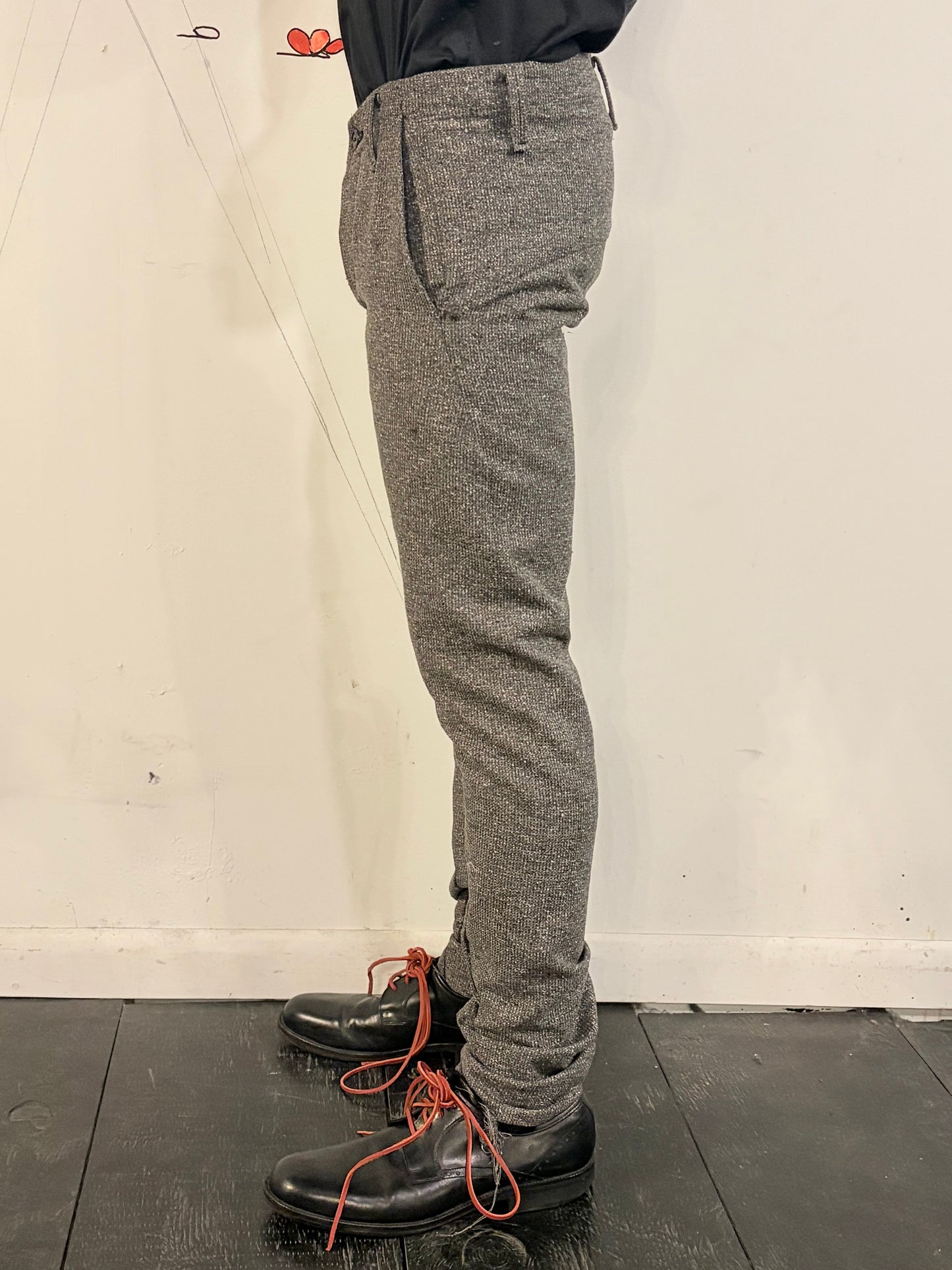 SS26 || MINIMALIST SLIM PANTS || RAW SILK - GREY