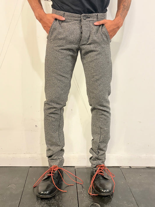SS26 || MINIMALIST SLIM PANTS || RAW SILK - GREY