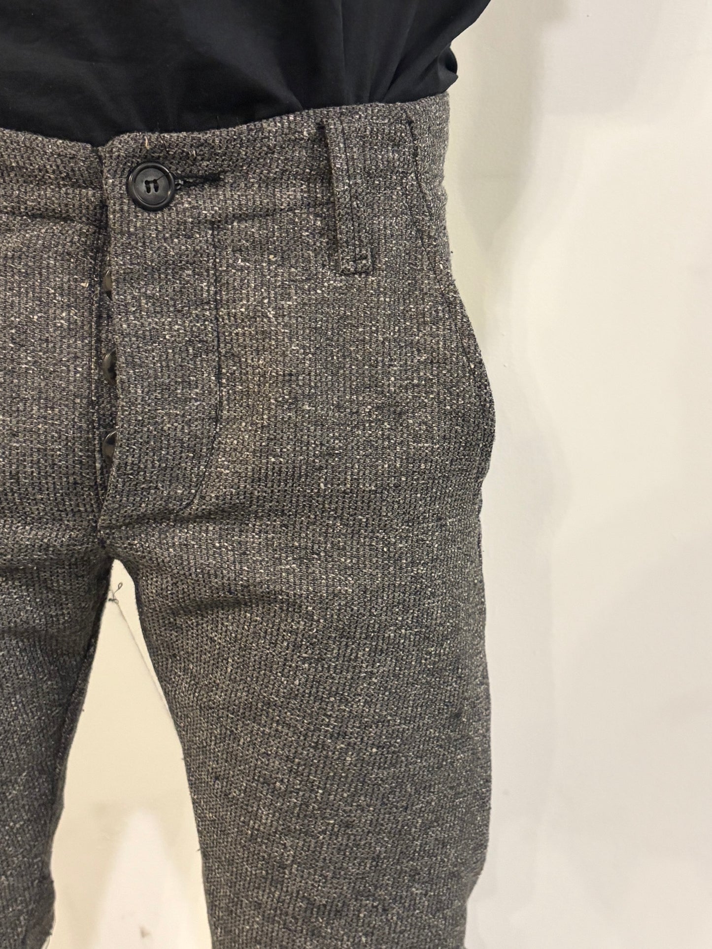 SS26 || MINIMALIST SLIM PANTS || RAW SILK - GREY