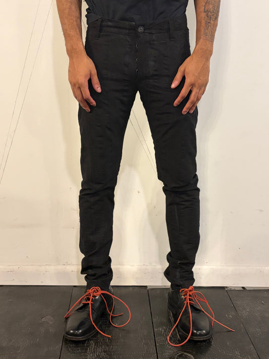 SS26 || MINIMALIST SLIM PANTS - SEERSUCKER