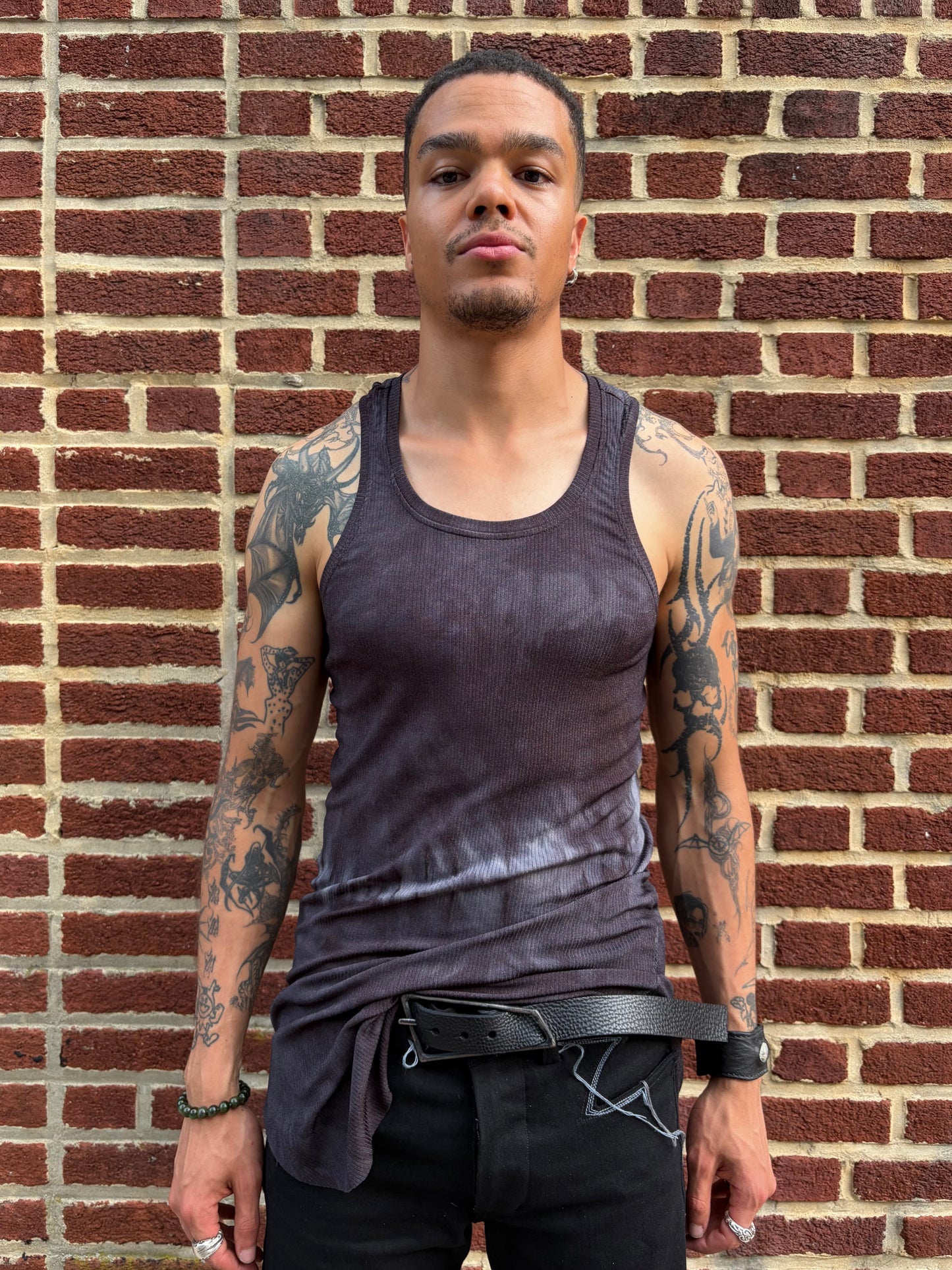 ZBT JAMAICA || CLASSIC LONG /A\ TANK || SILK + COTTON || O.D. BLACK