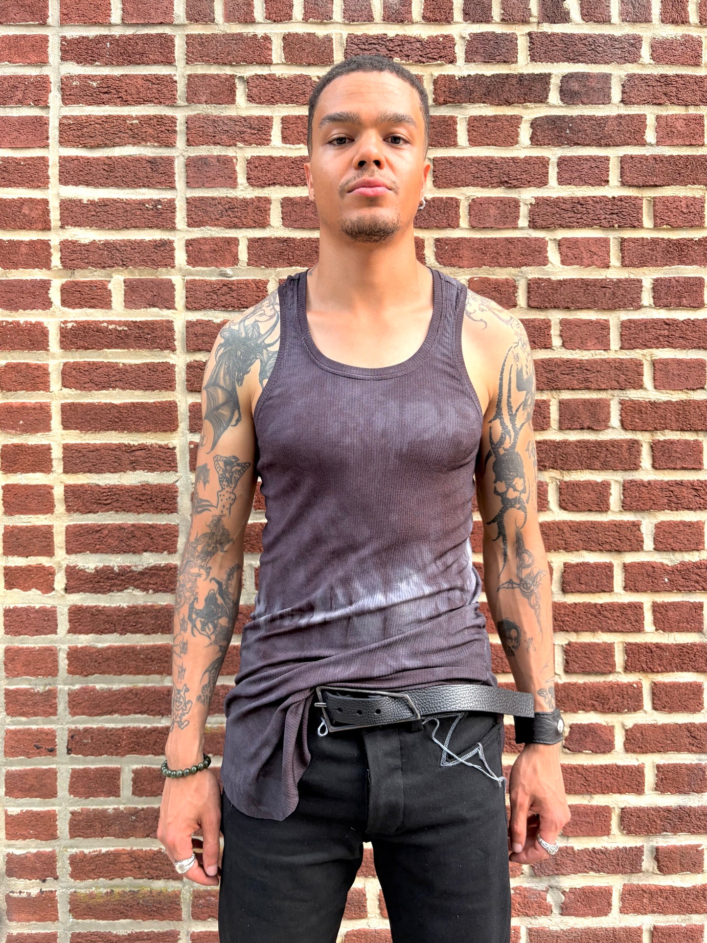 ZBT JAMAICA || CLASSIC LONG /A\ TANK || SILK + COTTON || O.D. BLACK