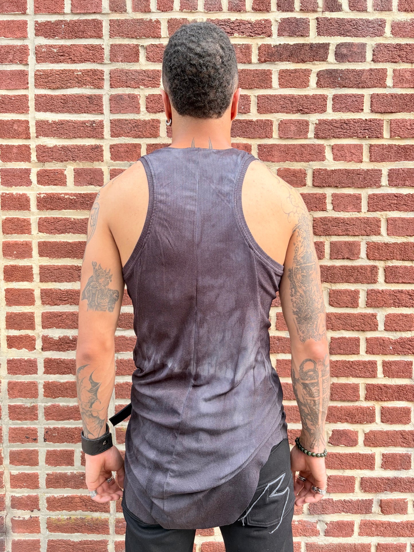 ZBT JAMAICA || CLASSIC LONG /A\ TANK || SILK + COTTON || O.D. BLACK
