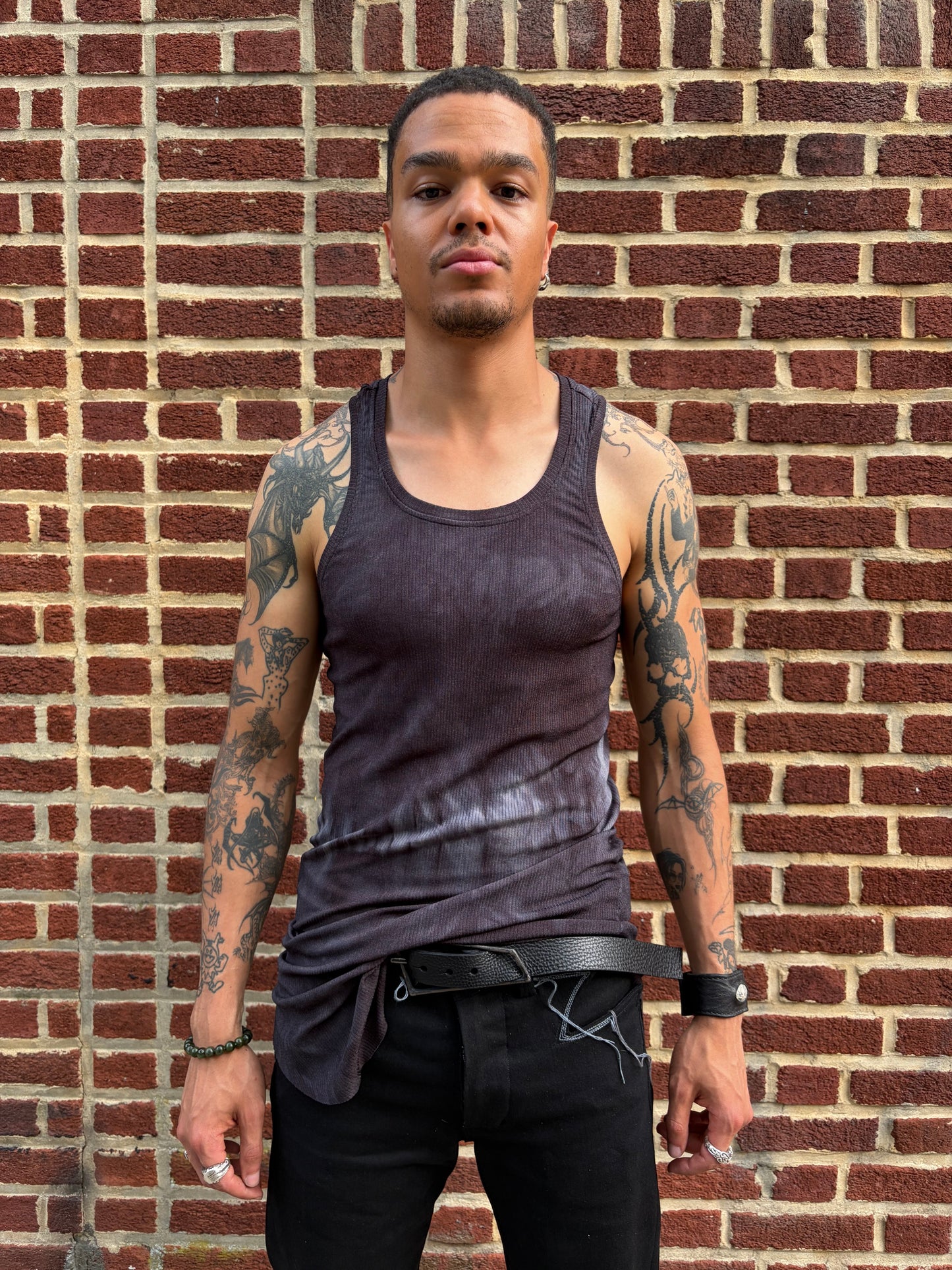 ZBT JAMAICA || CLASSIC LONG /A\ TANK || SILK + COTTON || O.D. BLACK