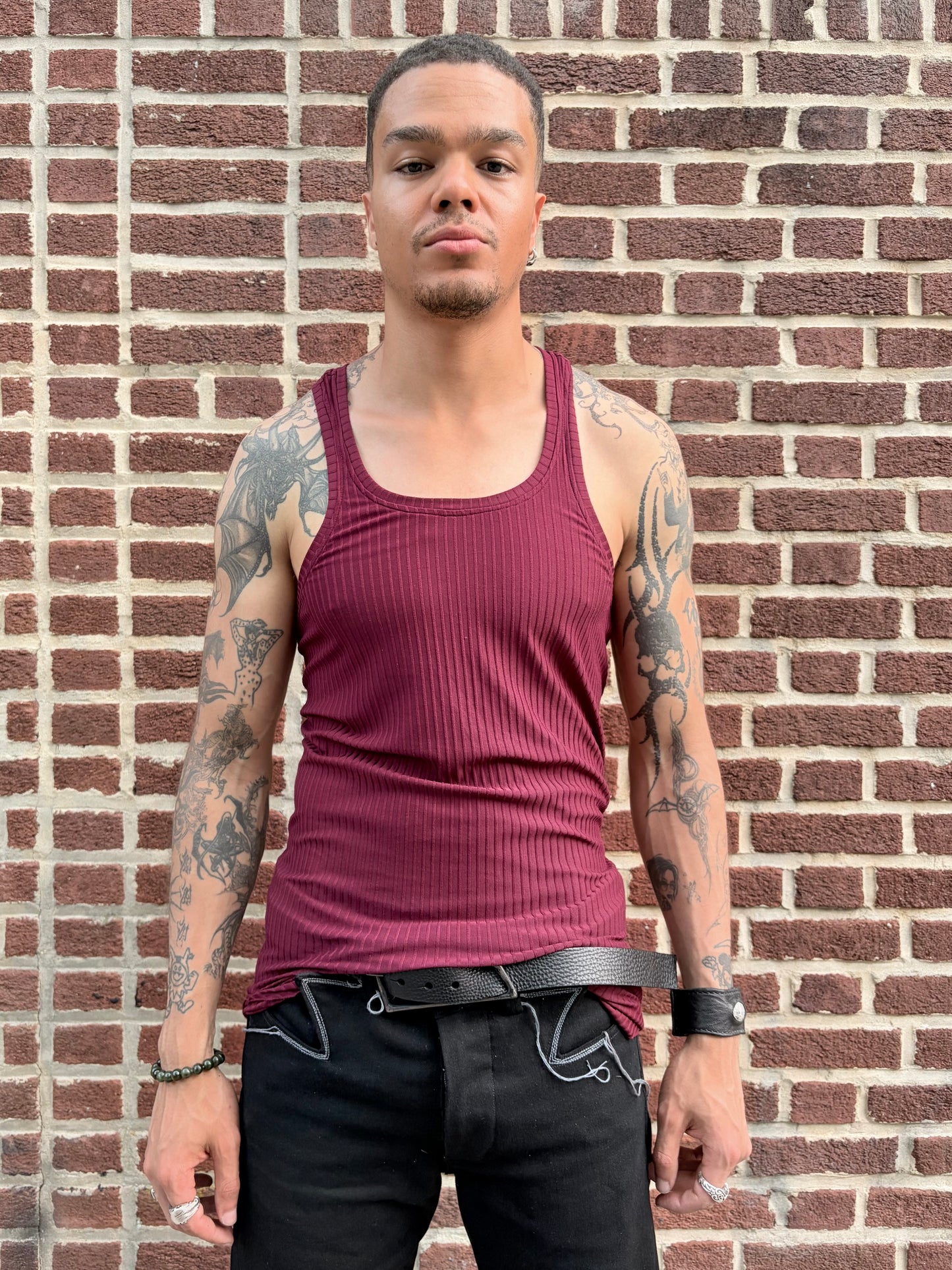 ZBT JAMAICA || CLASSIC LONG /A\ TANK || MEDIUM WEIGHT MAROON