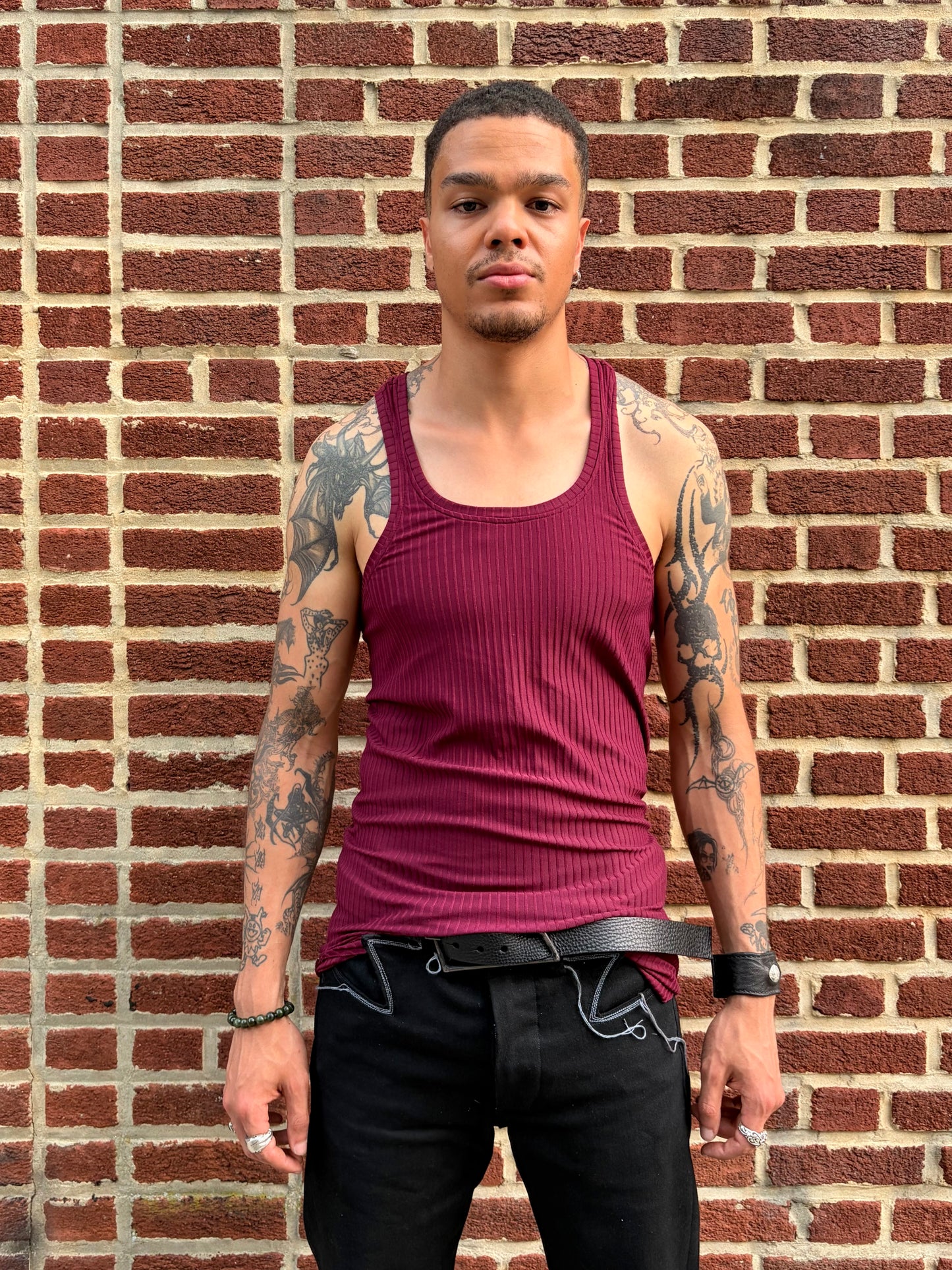 ZBT JAMAICA || CLASSIC LONG /A\ TANK || MEDIUM WEIGHT MAROON