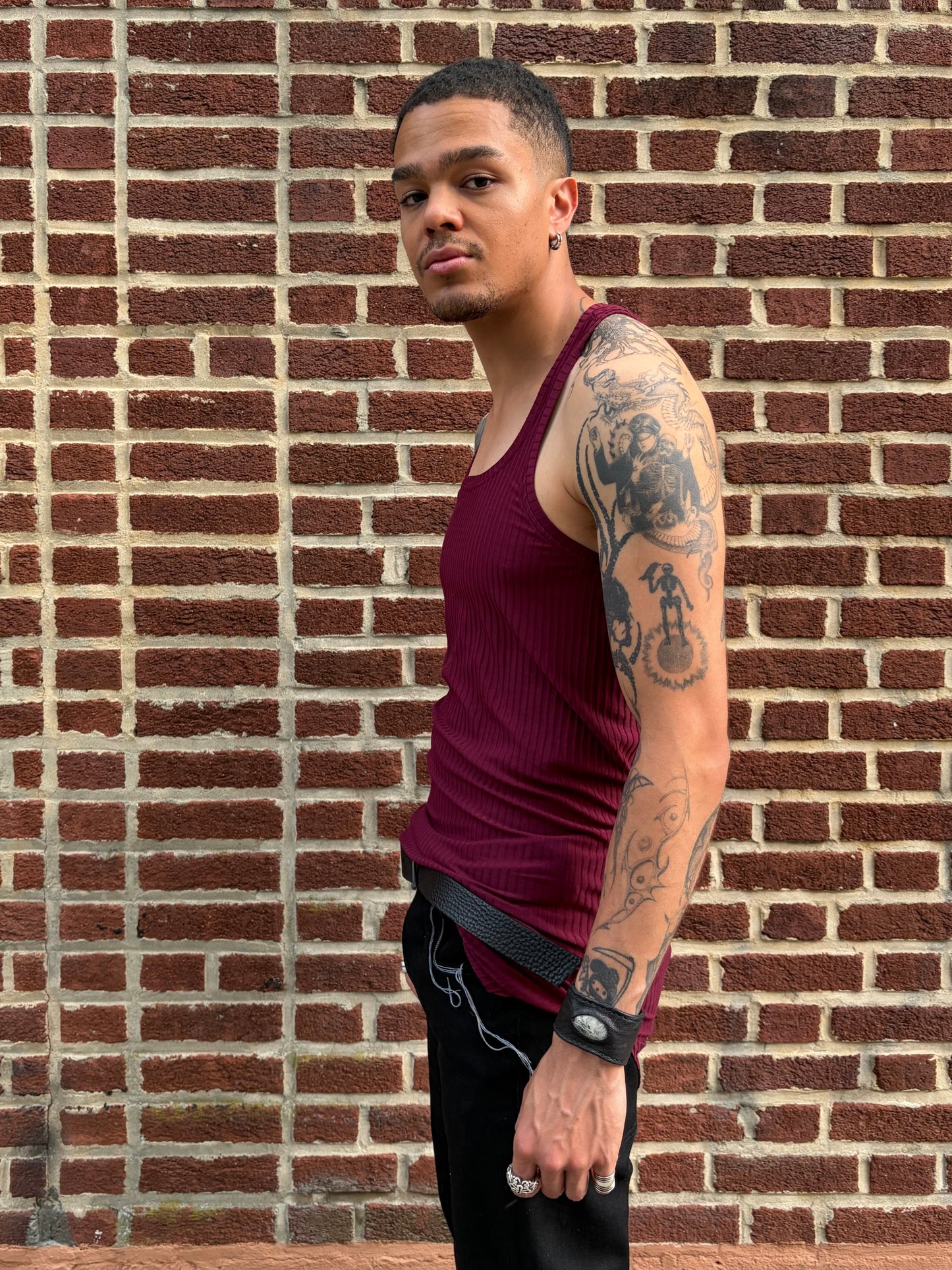 ZBT JAMAICA || CLASSIC LONG /A\ TANK || MEDIUM WEIGHT MAROON