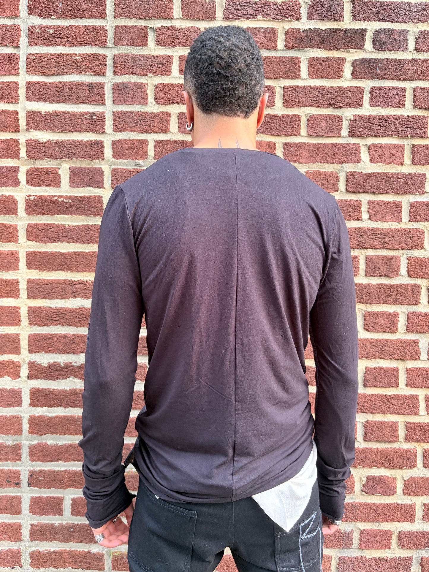 ZBT JAMAICA || .5 PRIMORDIAL LONG SLEEVE || GREY STRIPE ON BLACK