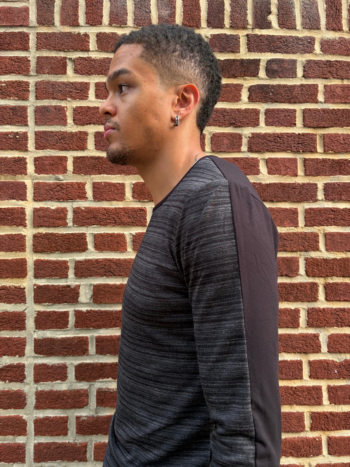 ZBT JAMAICA || .5 PRIMORDIAL LONG SLEEVE || GREY STRIPE ON BLACK