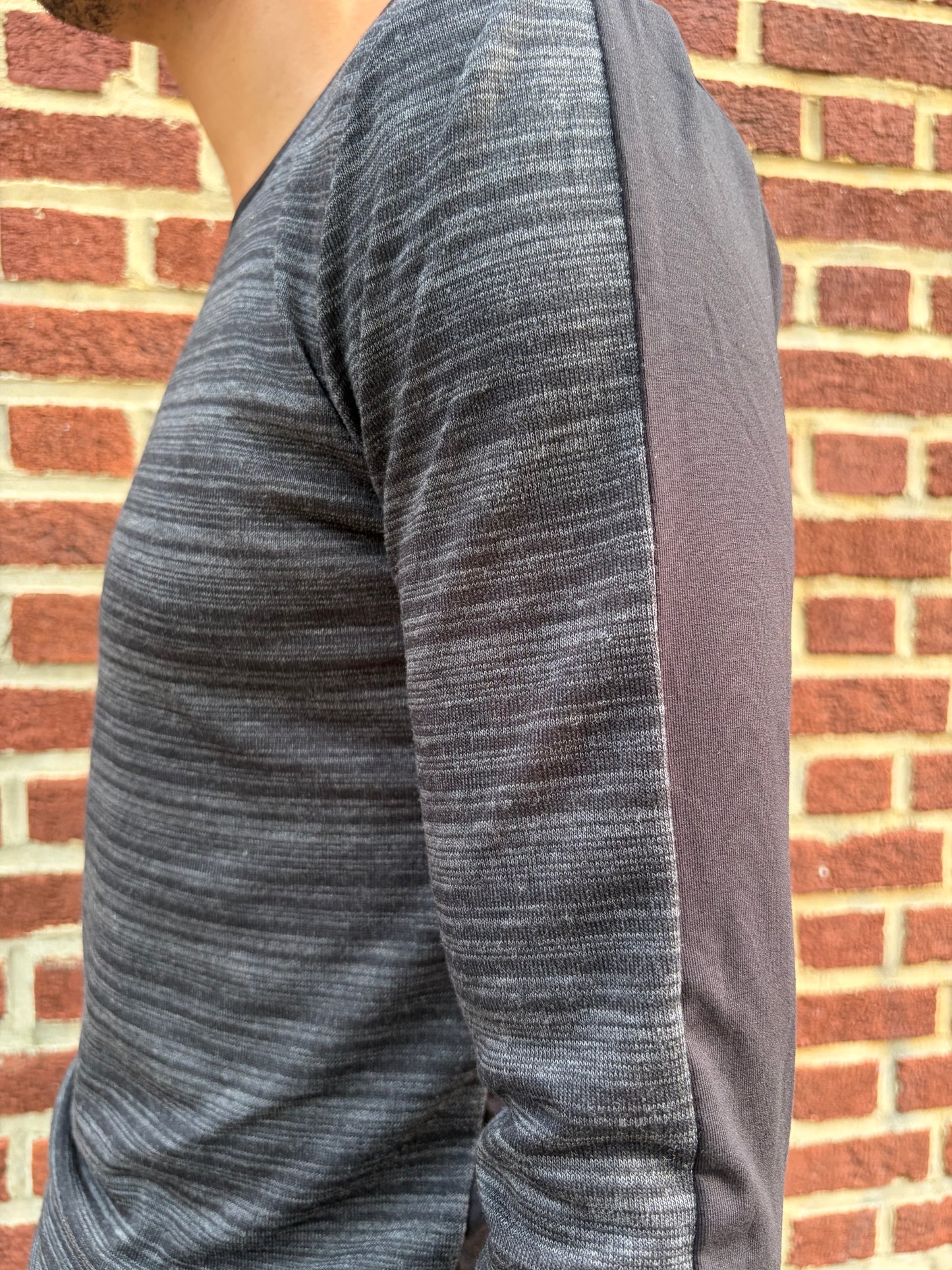 ZBT JAMAICA || .5 PRIMORDIAL LONG SLEEVE || GREY STRIPE ON BLACK