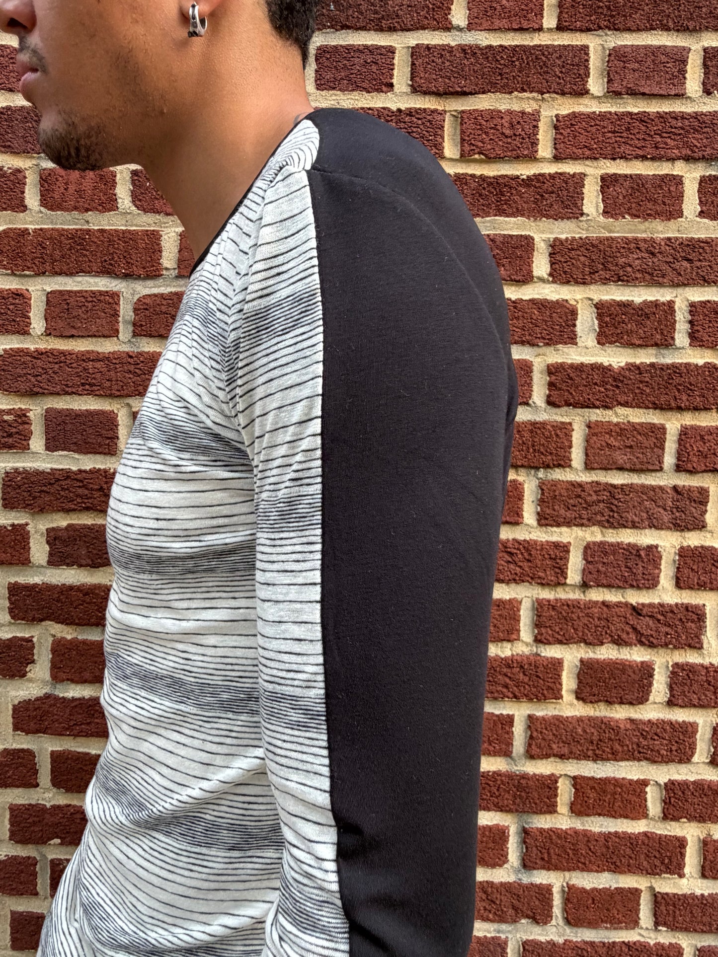 ZBT JAMAICA || .5 PRIMORDIAL LONG SLEEVE || WHITE STRIPE ON BLACK