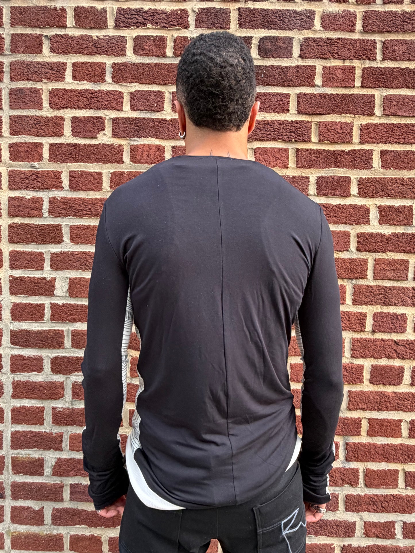 ZBT JAMAICA || .5 PRIMORDIAL LONG SLEEVE || WHITE STRIPE ON BLACK