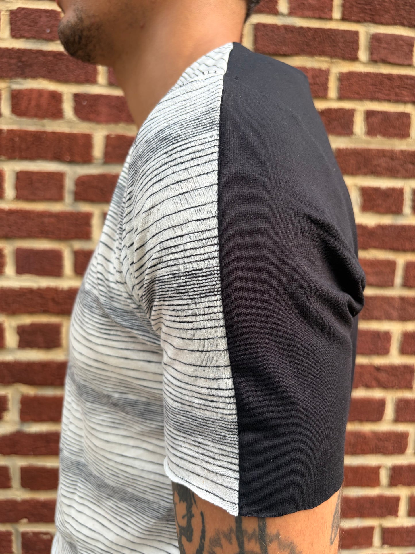 ZBT JAMAICA || .5 PRIMORDIAL SHORT SLEEVE || WHITE  STRIPE ON BLACK