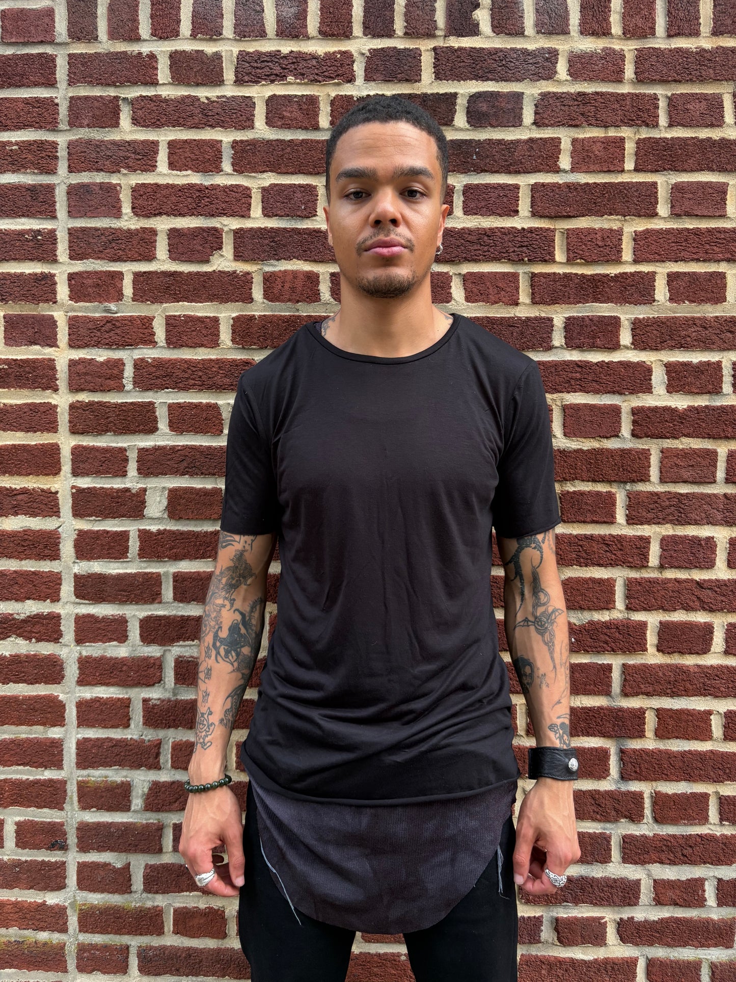 ZBT JAMAICA || PRIMORDIAL SHORT SLEEVE || BLACK + FAINT STRIPE WHITE